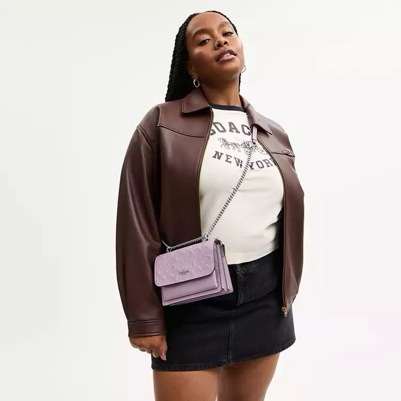 Coach NWT Coach Mini Klare Crossbody Bag Leather Violet CDB11 Size ONE SIZE - 11 Thumbnail