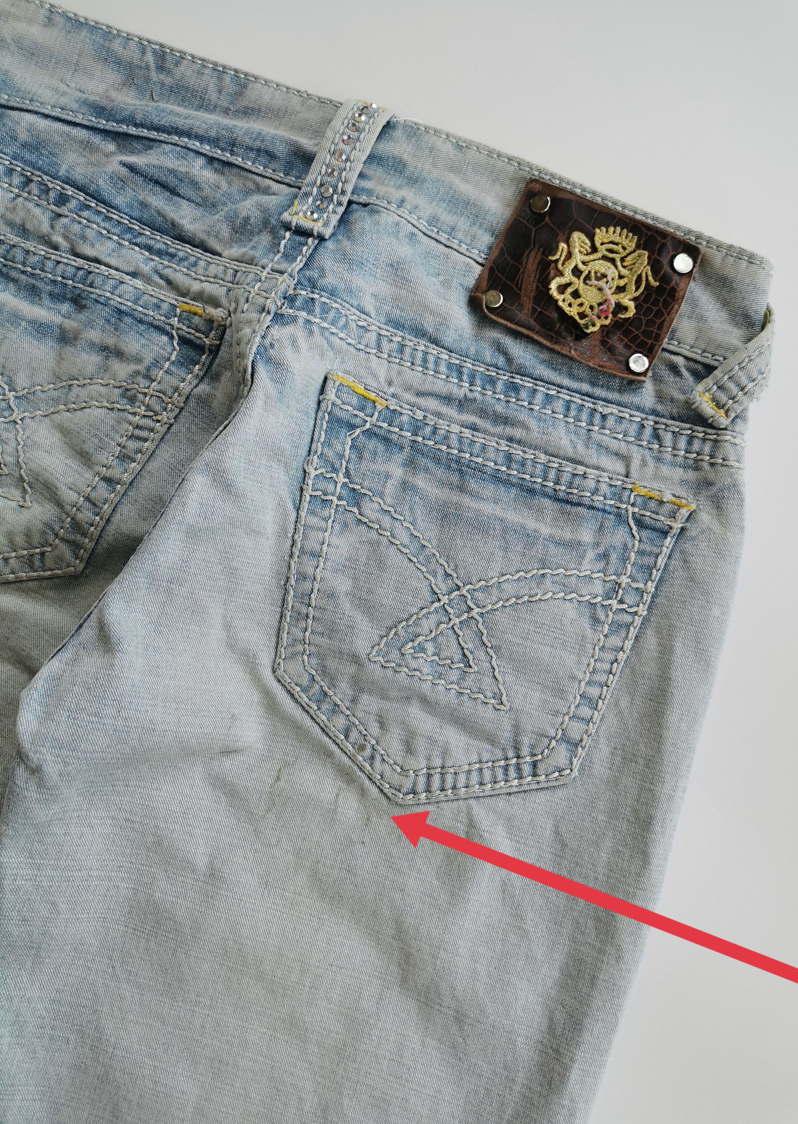 Le Grande Bleu (L.G.B.) Capture Denim Rhinestone Studded Distressed Denim Jeans Size US 28 / EU 44 - 2 Thumbnail