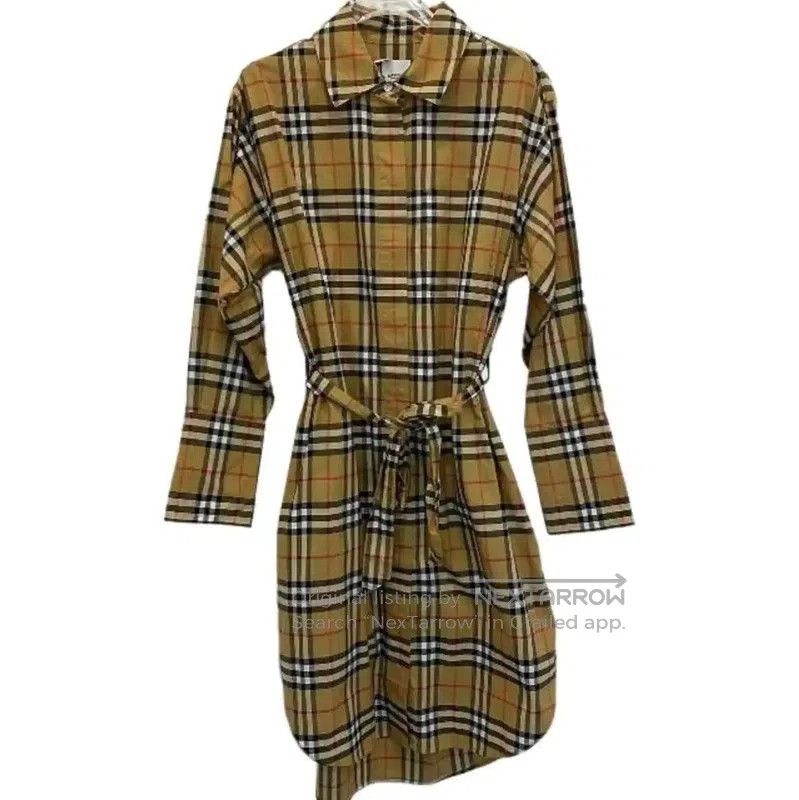 Burberry Burberry Brown Cotton Long Sleeve Dress. Size M / US 6-8 / IT 42-44 - 1 Thumbnail