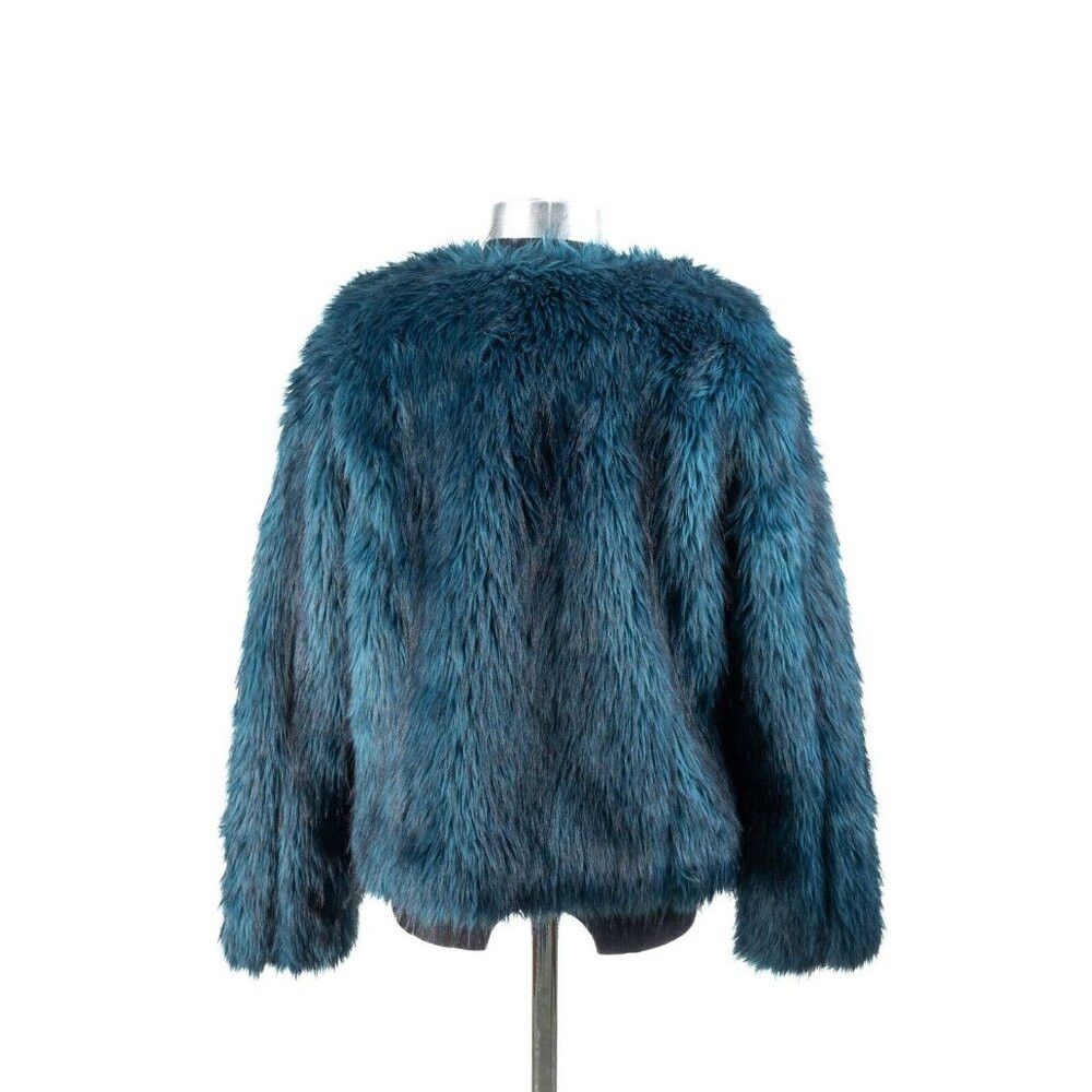 Other MODA International Faux Fur Jacket Rare Blue Pockets Size L Size M / US 6-8 / IT 42-44 - 7 Thumbnail
