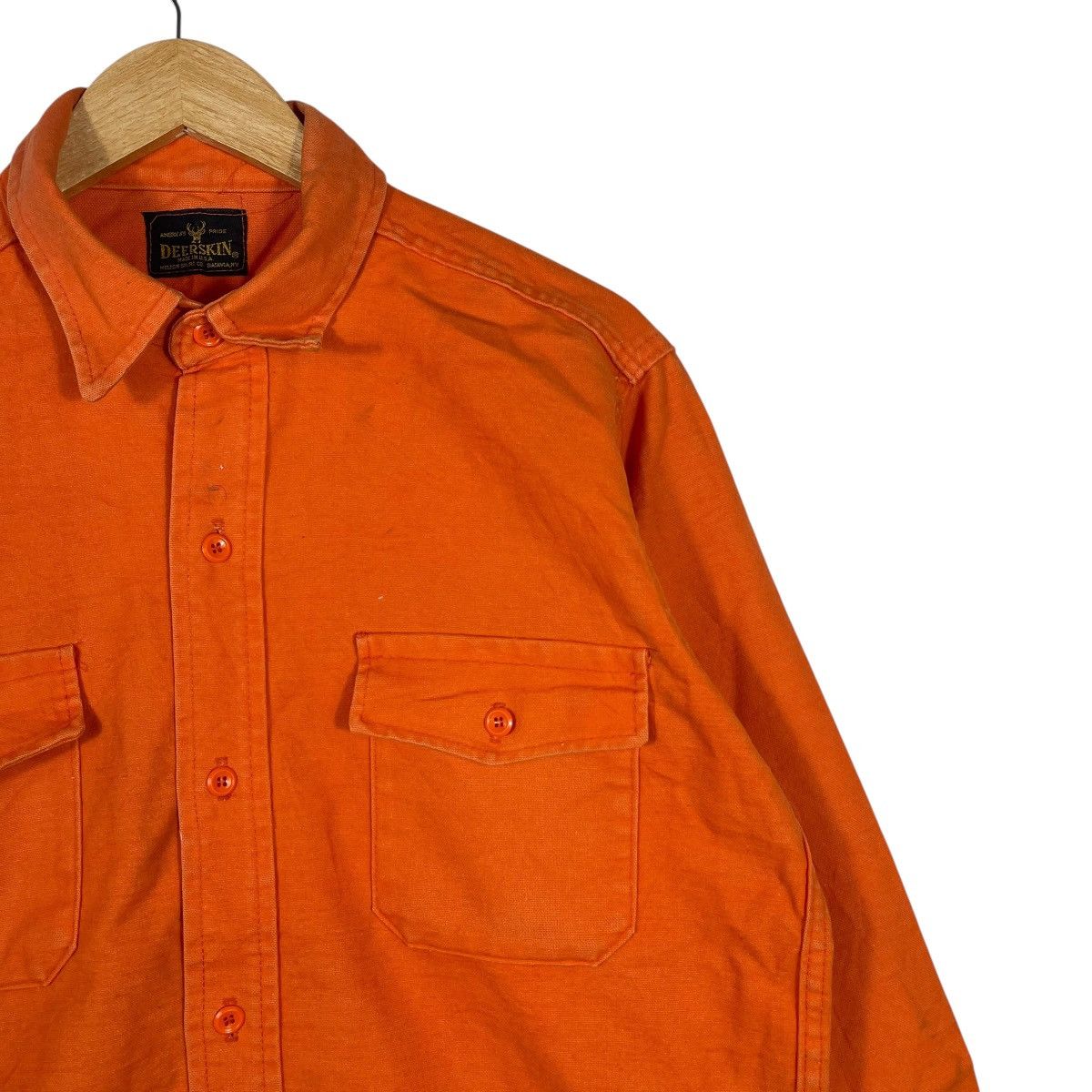 Vintage Vintage Deerskin Heavy Cotton Work Shirt Orange USA Outdoor Size US L / EU 52-54 / 3 - 5 Thumbnail