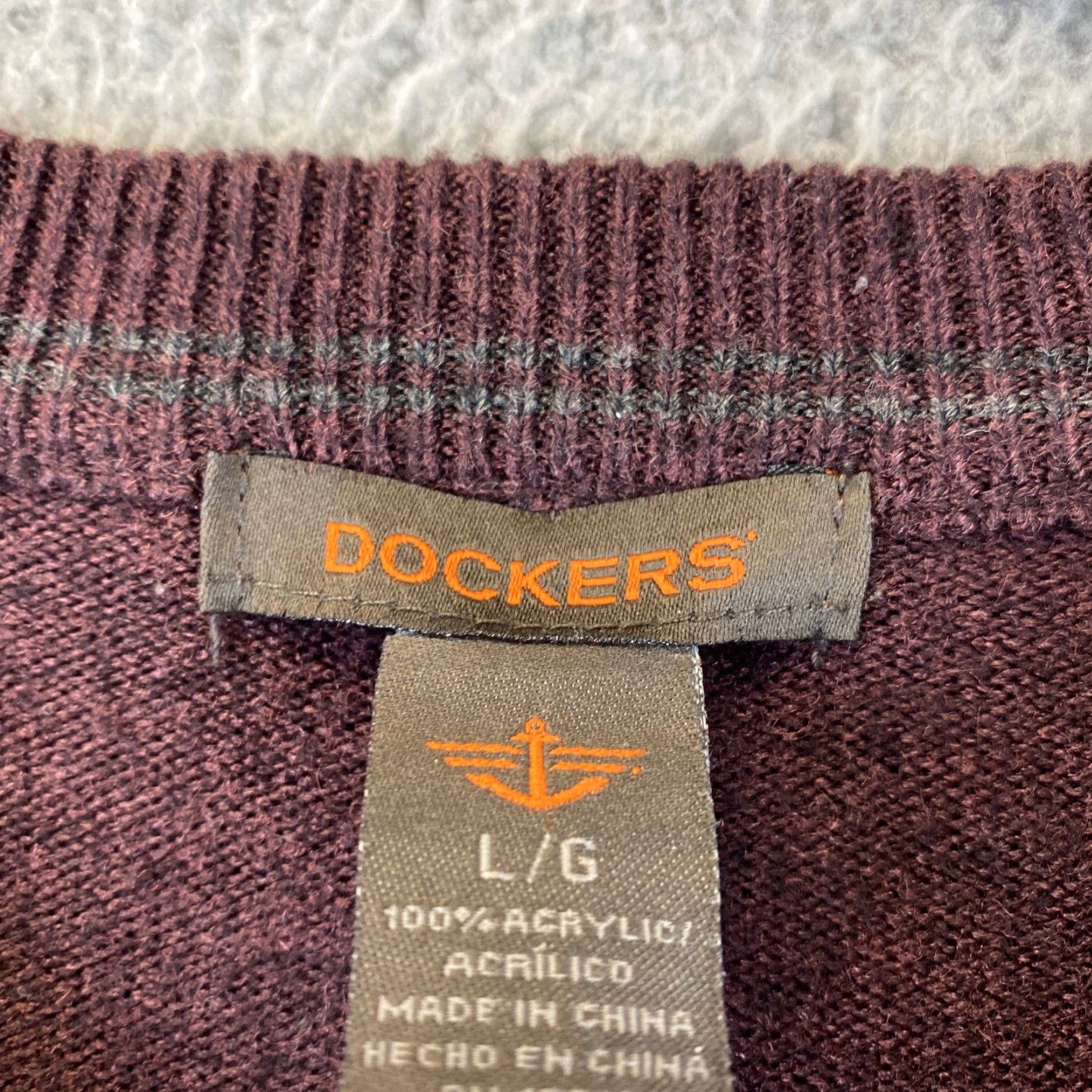 Dockers DOCKERS Sweater Men Pullover L Burgundy Long Sleeve Crew Knit All Seasons Regular Size L Mens Size US L / EU 52-54 / 3 - 3 Thumbnail