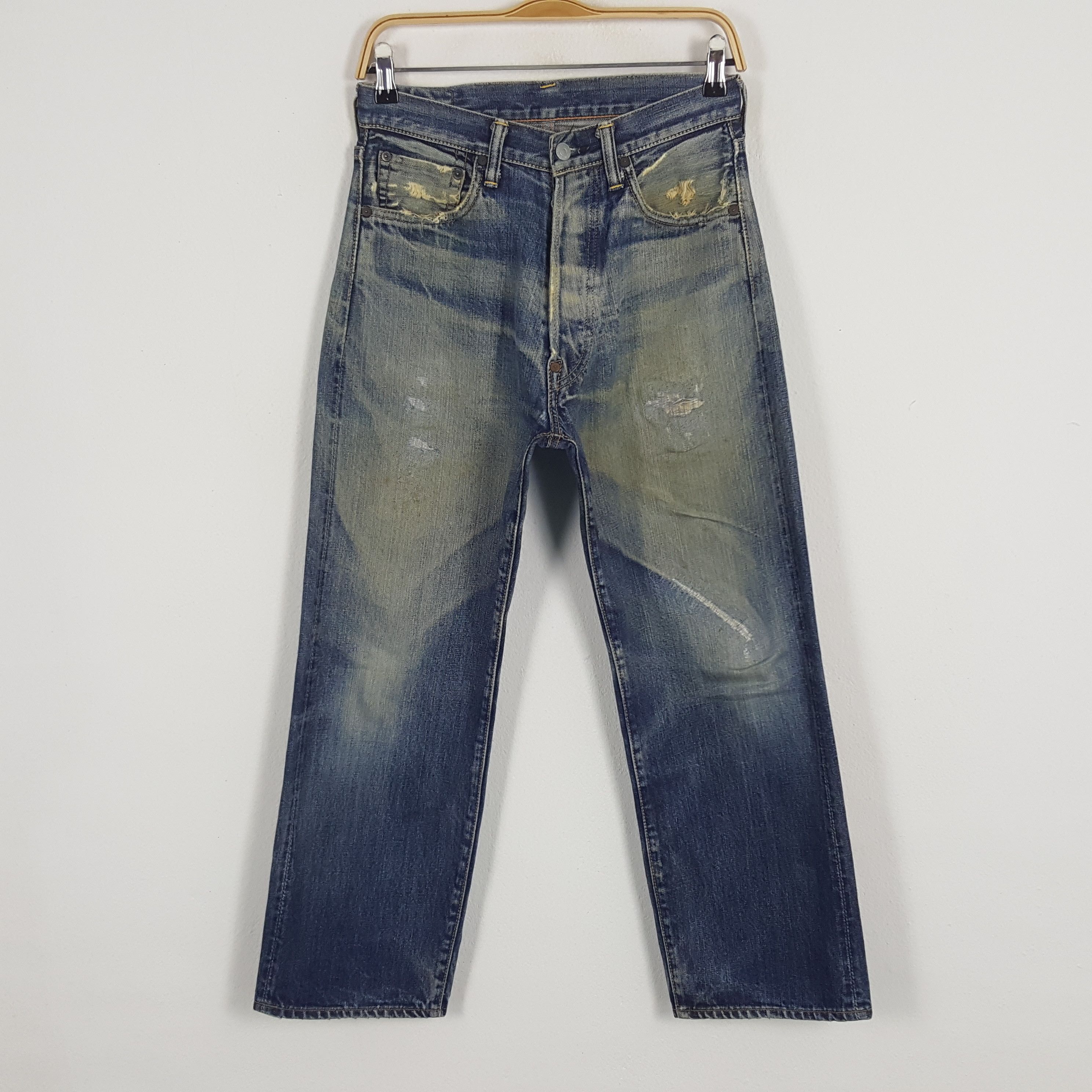 Evisu × Vintage Vintage Evisu Japan Selvedge Custom Art Daicock Denim Jeans Size US 27 - 4 Thumbnail