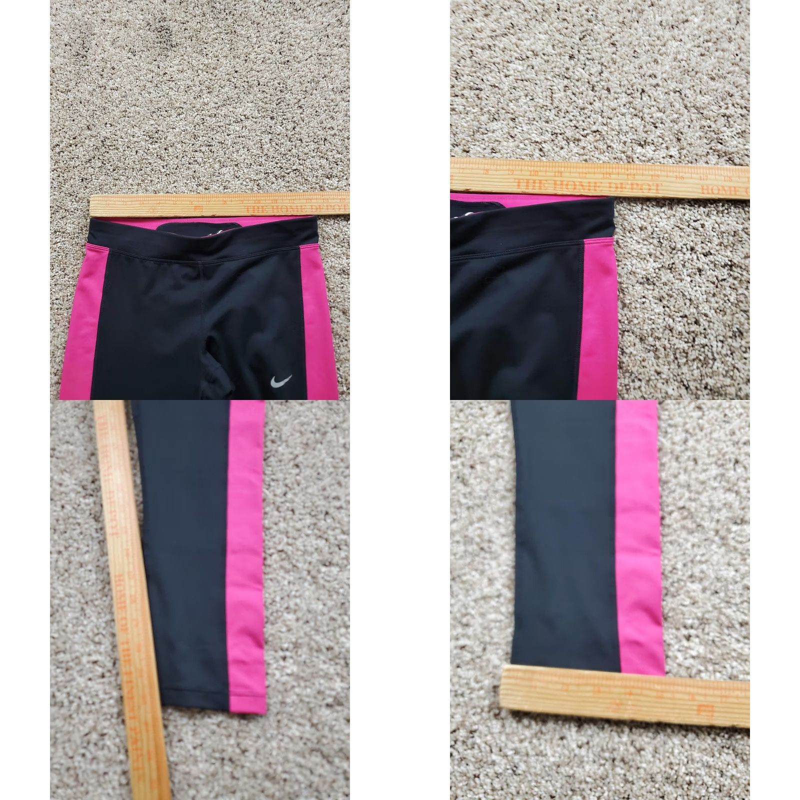 Nike Nike Dri-Fit Leggings Womens Small Black Pink Athletic Running Pants 667623-017 Size 28" / US 6 / IT 42 - 8 Thumbnail