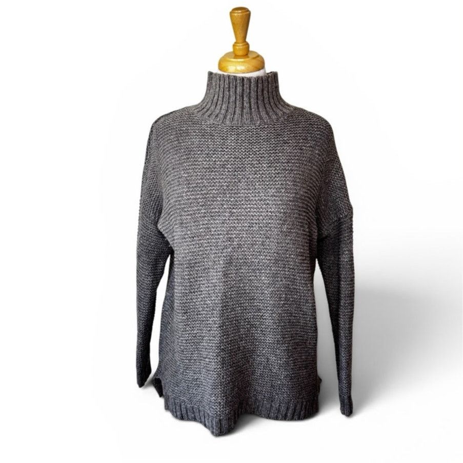 Marine Layer MARINE LAYER Chucky Wool Cotton Knit Turtleneck Sweater Gray Size S / US 4 / IT 40 - 2 Thumbnail