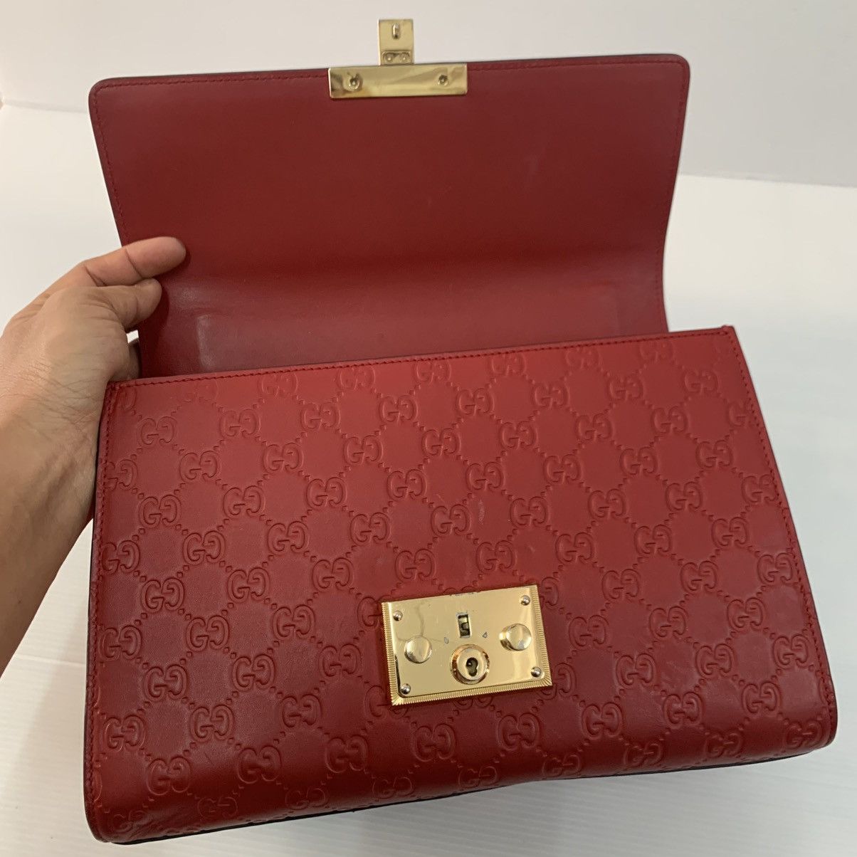 Gucci Gucci Red Leather Chain Shoulder Bag Size ONE SIZE - 11 Thumbnail