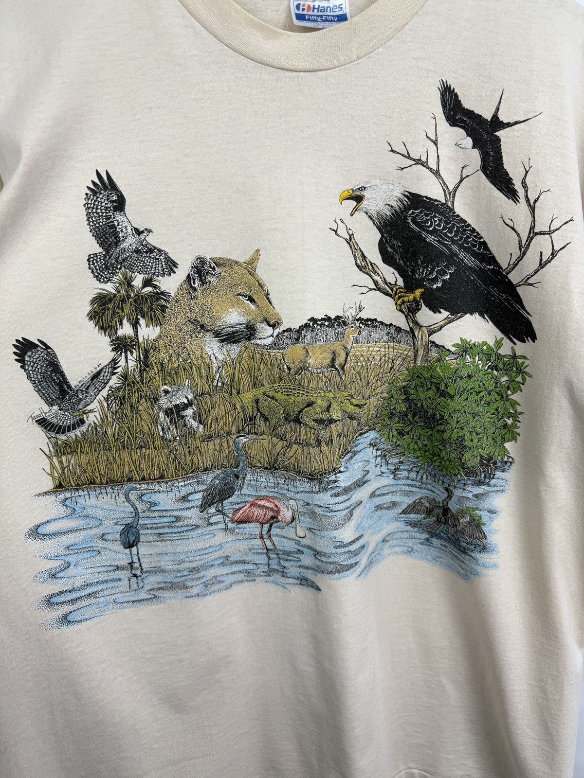 Hanes 🇺🇸 Vintage 1989 Aboriginal Art Animals T-Shirt Single Stitch Size US XL / EU 56 / 4 - 4 Thumbnail