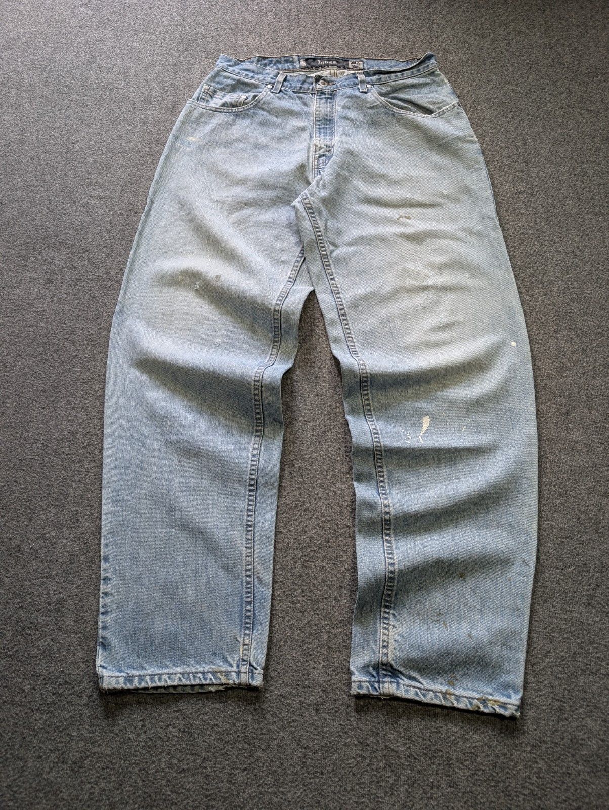 Levi's Levis Silvertab 33x34 loose Blue Wash 90s paint splatter Size US 33 - 14 Thumbnail