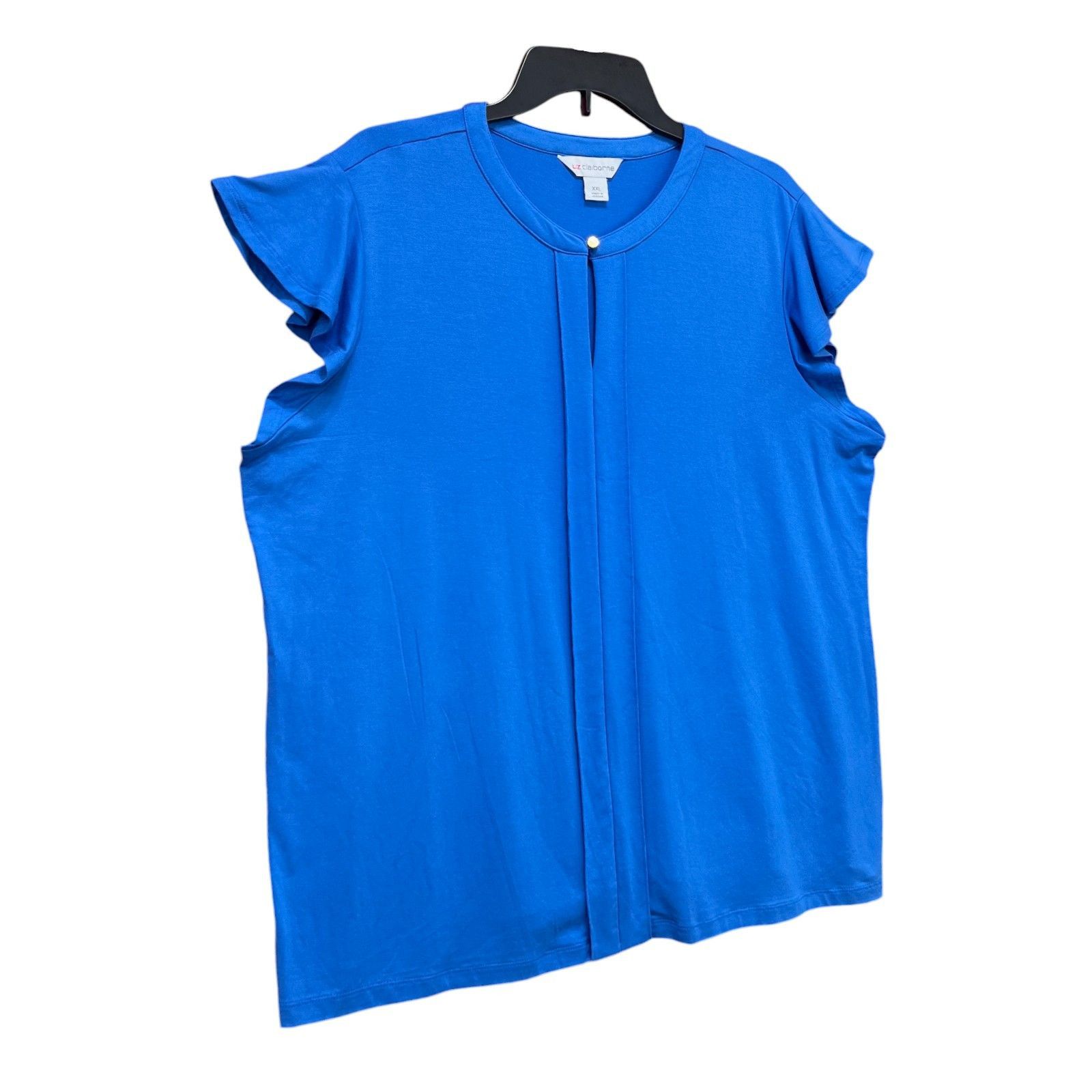 Other Liz Claiborne - Women's Keyhole Neck Short Sleeve Blouse - B Size XXL / US 16-18 / IT 52-54 - 15 Thumbnail