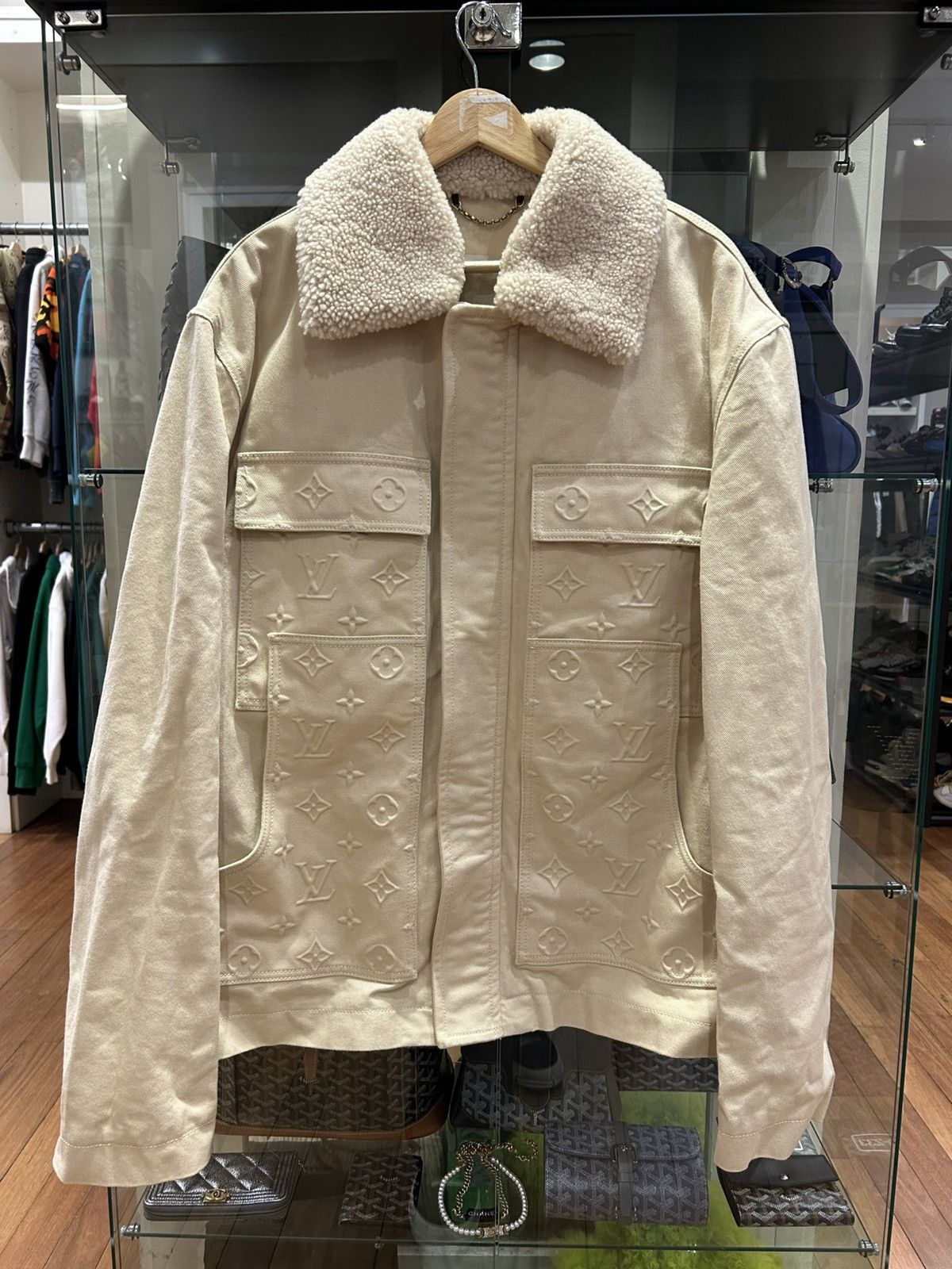 Louis Vuitton Shearling Collar Monogram Workwear Jacket