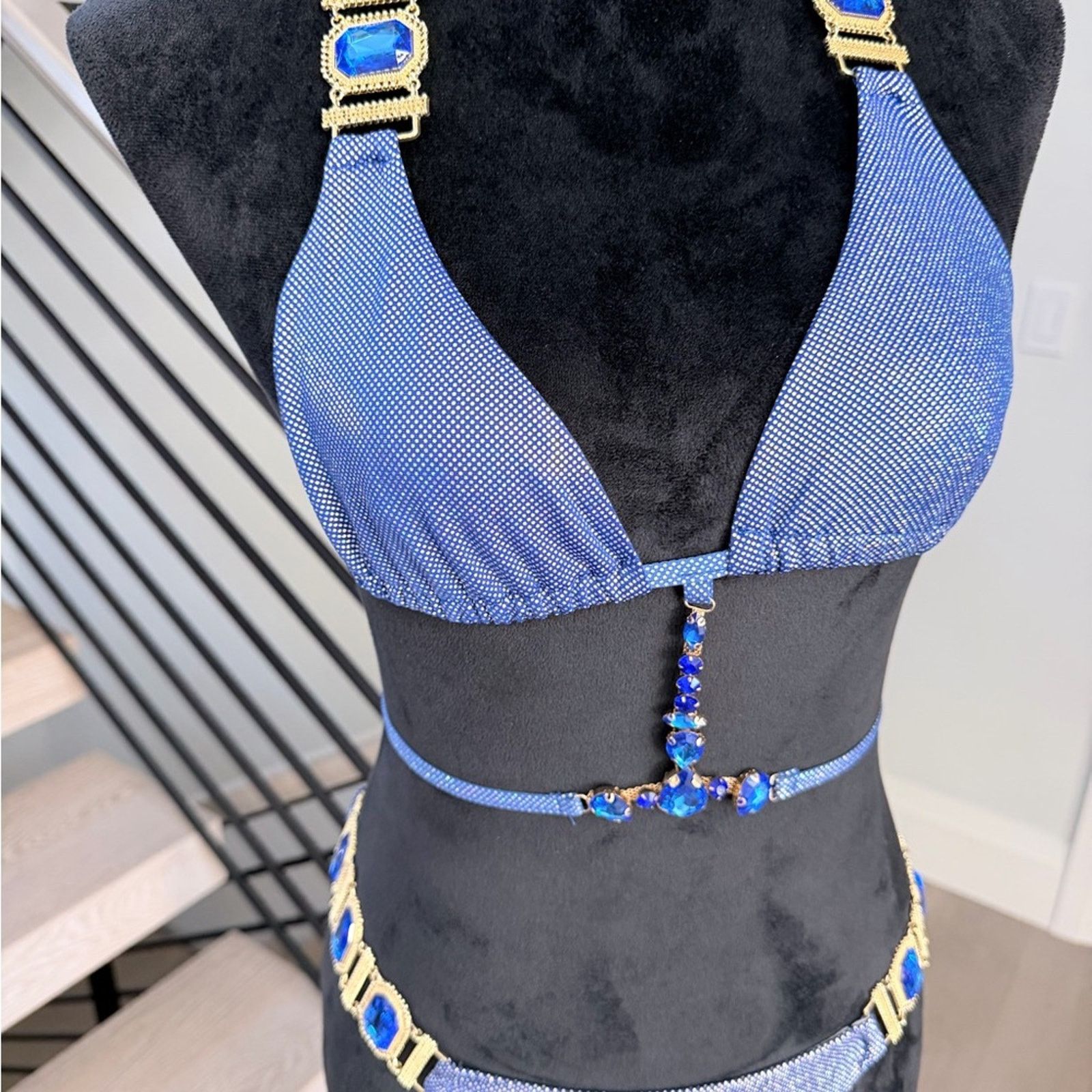 Other New Y2K Blue Swimsuit Bikini Swimwear 2 piece Set size S Size ONE SIZE - 11 Thumbnail