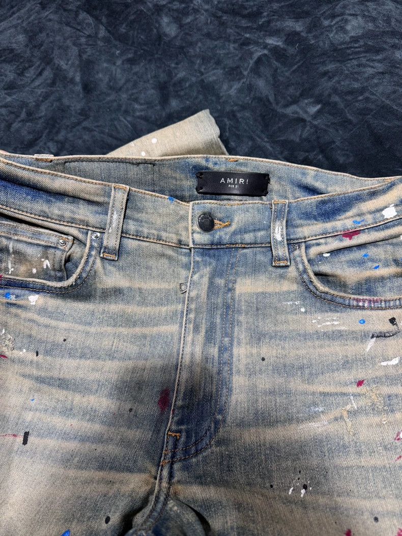 Amiri Amiri Old yellow mud water elastic slim wash destruction fl Size US 31 - 5 Thumbnail