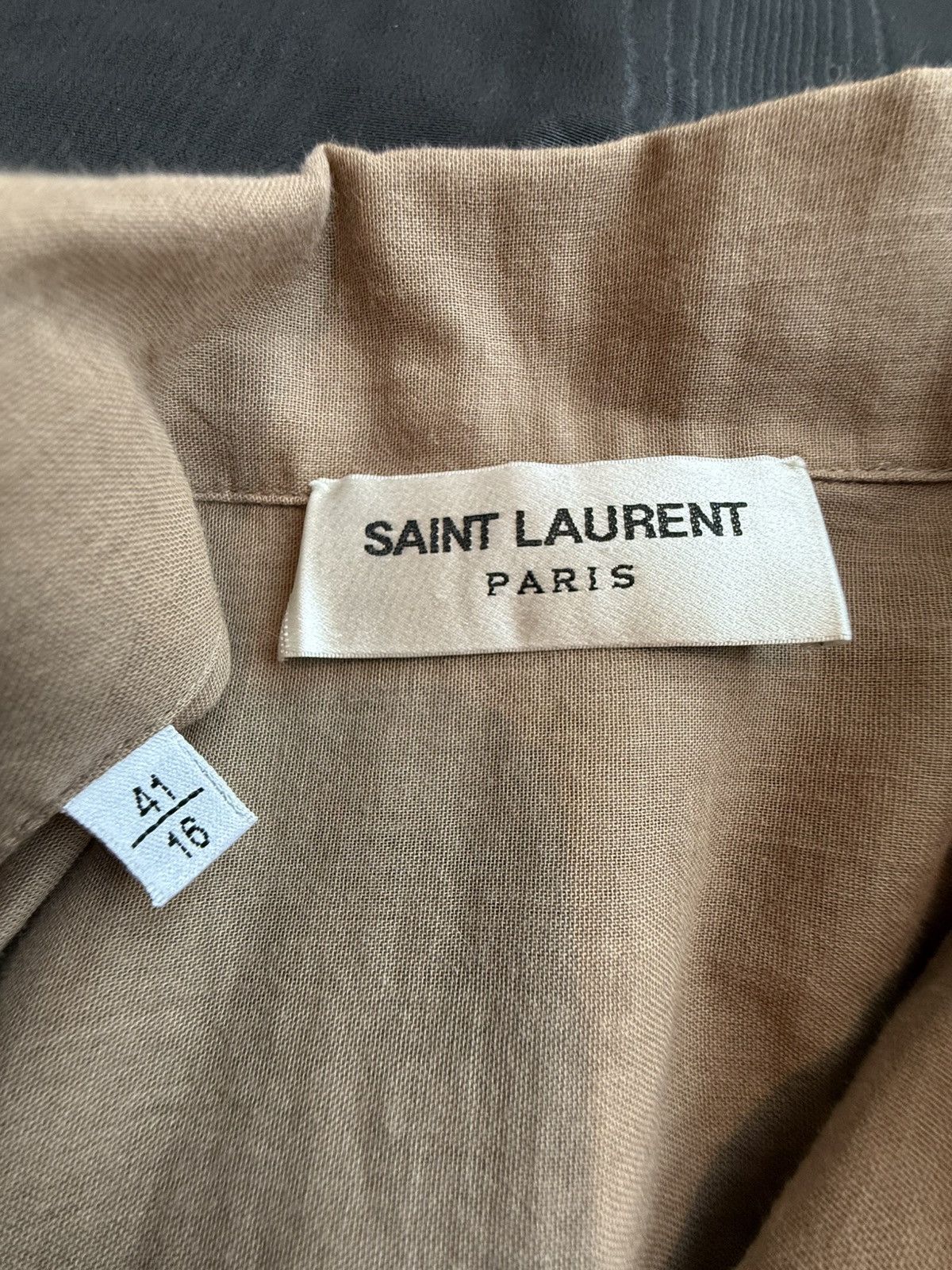 Saint Laurent Paris $1.1k SS23 Saint Laurent camo khaki army style sheer shirt L Size US L / EU 52-54 / 3 - 13 Thumbnail