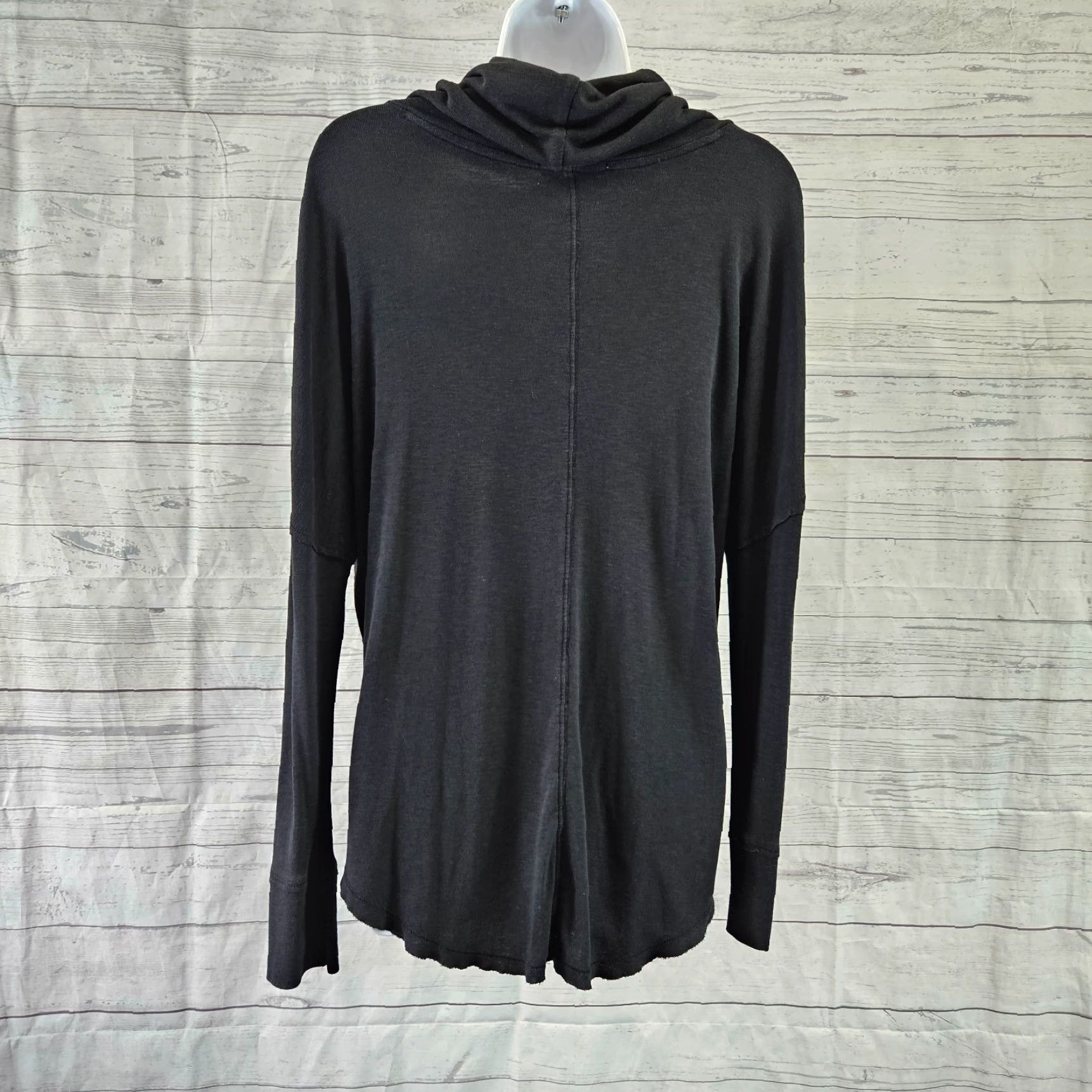 Vintage Maison Cinqcent Womens Top L Black Cowl Neck Long Sleeve Cotton Blend Blouse Size L / US 10 / IT 46 - 4 Thumbnail