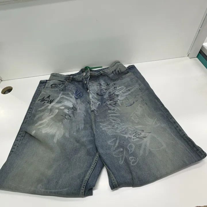 Balenciaga Balenciaga Printed Denim Pants for Men and Women 0079-2507 Size US 26 / EU 42 - 4 Thumbnail