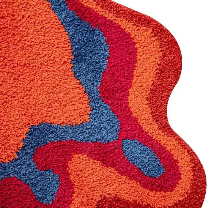 Handmade Groovy Tufted Fluffy Trippy Abstract Area Rug Home Size ONE SIZE - 6 Thumbnail