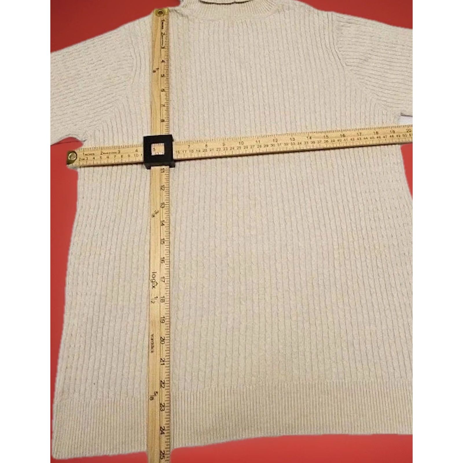 Vintage JEANNE PIERRE Cream Cable Knit Turtleneck Sweater 1X Women Classic Pullover Knit Size XL / US 12-14 / IT 48-50 - 8 Thumbnail