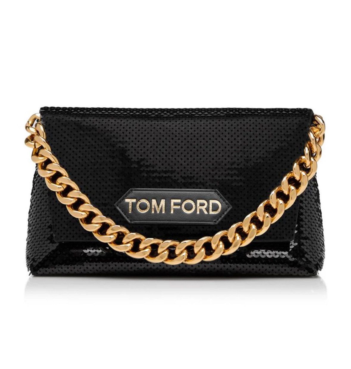 Tom Ford Sequin Mini Chain Bag - Black - Gold - LIKE NEW!