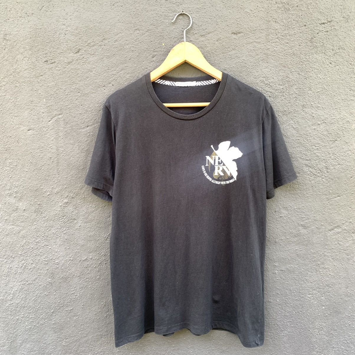 image of Faded Nerv Evangelion Neon Genesis Anima x Uniqlo Tee in Black, Men's (Size Large)