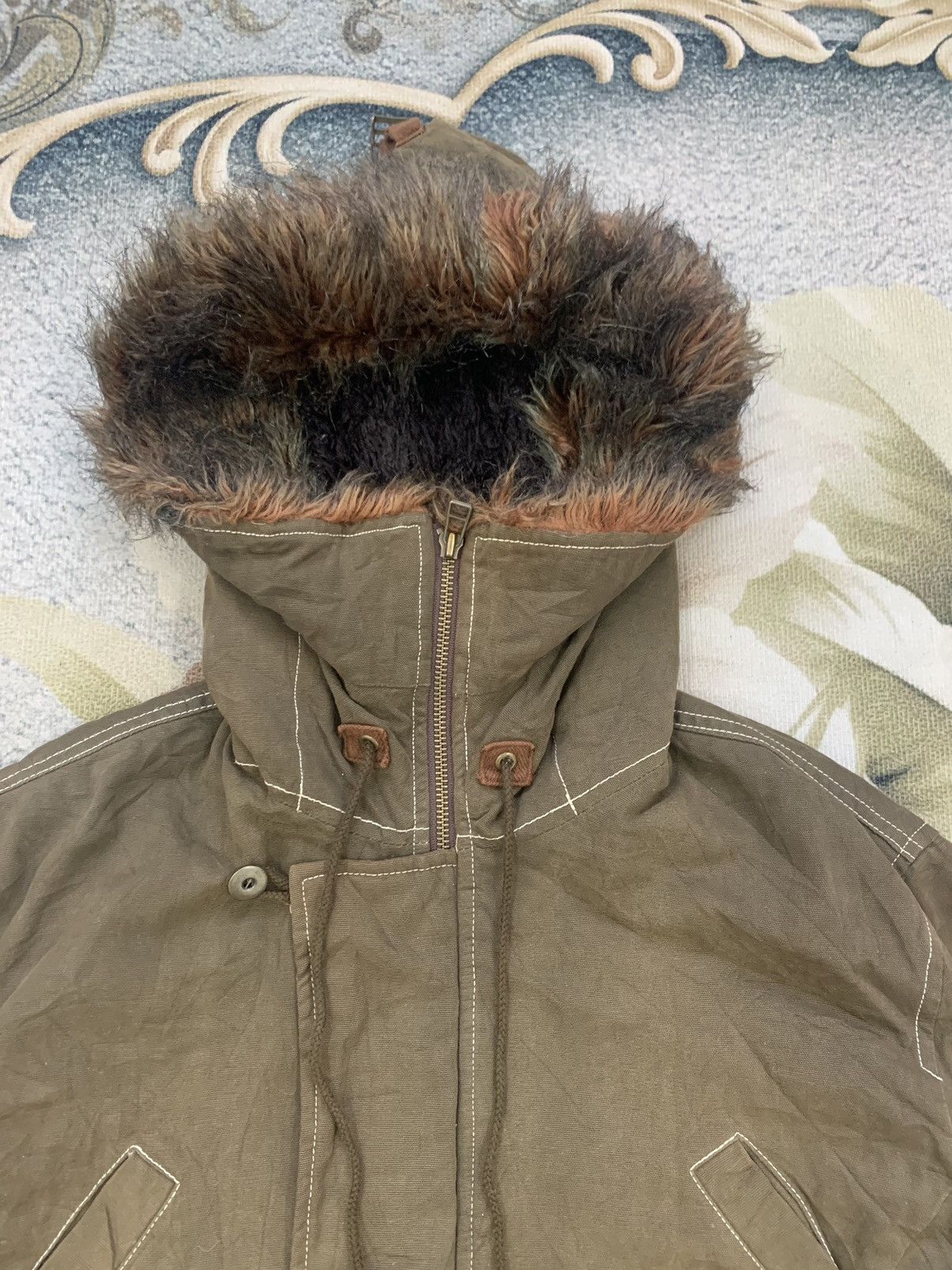 Tornado Mart Tornado Mart Parka Style Cargo Pocket Jacket Hairy Hoodie Size US M / EU 48-50 / 2 - 5 Thumbnail