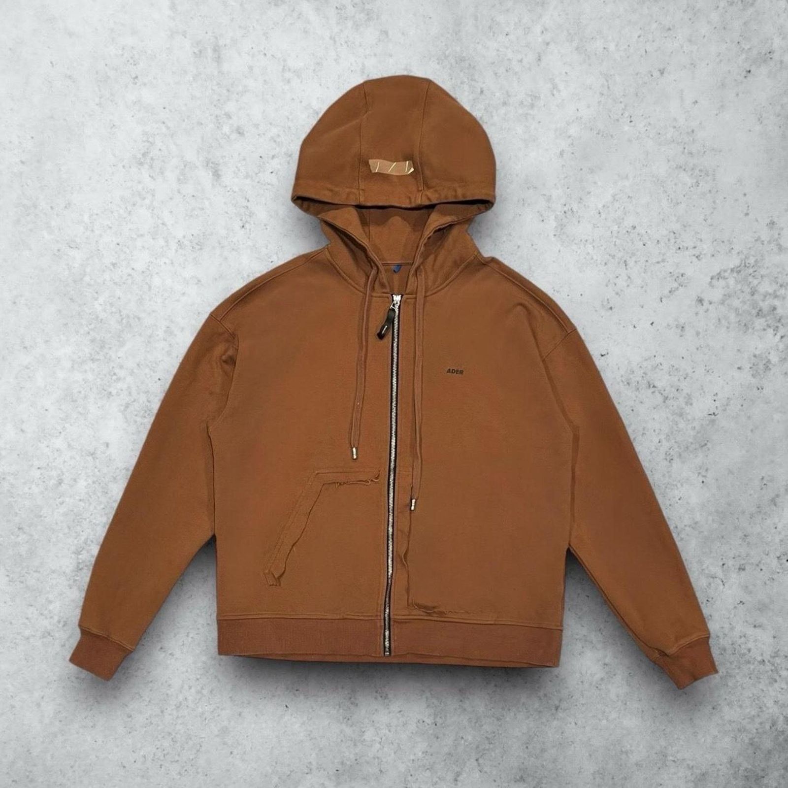 Ader Error Ader Error Brown ZipUp Hooded Jacket w/ Ripped Pockets Size US M / EU 48-50 / 2 - 1 Thumbnail