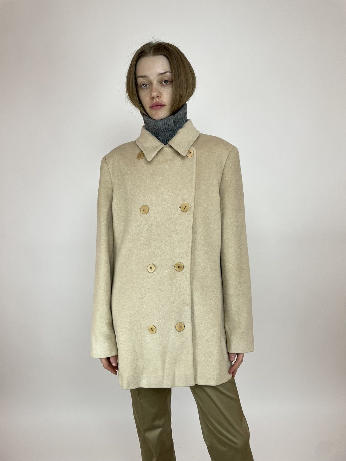 Other MARC CAIN WOOL/Angora BEIGE COAT Double-breasted WOMENS Size M / US 6-8 / IT 42-44 - 3 Thumbnail