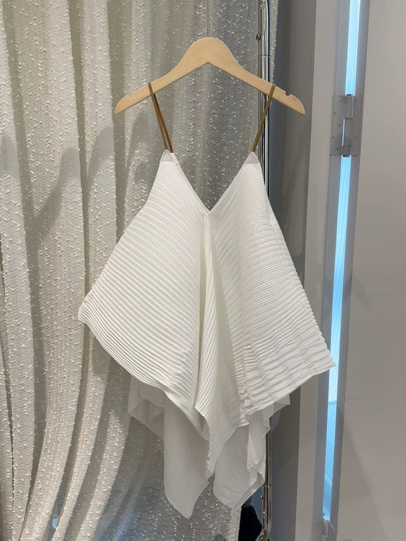 Loewe LOEWE White pleated suspenders Size XXS / US 00 / IT 34 - 1 Thumbnail