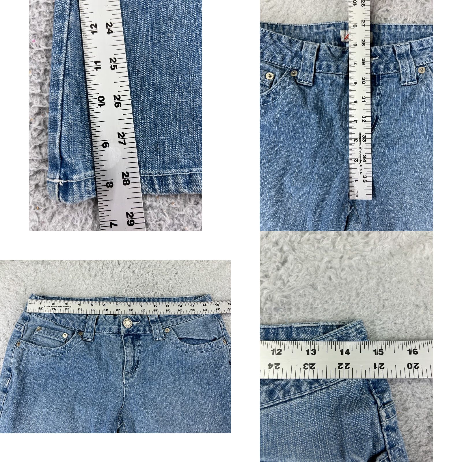 Denime SO Jeans Women 9 Blue Denim Flared Low Rise Light Wash Cotton Jeans Womens 9 Blue Denim SO Flared Jeans with Stretch Men? Size 30" / US 8 / IT 44 - 8 Thumbnail