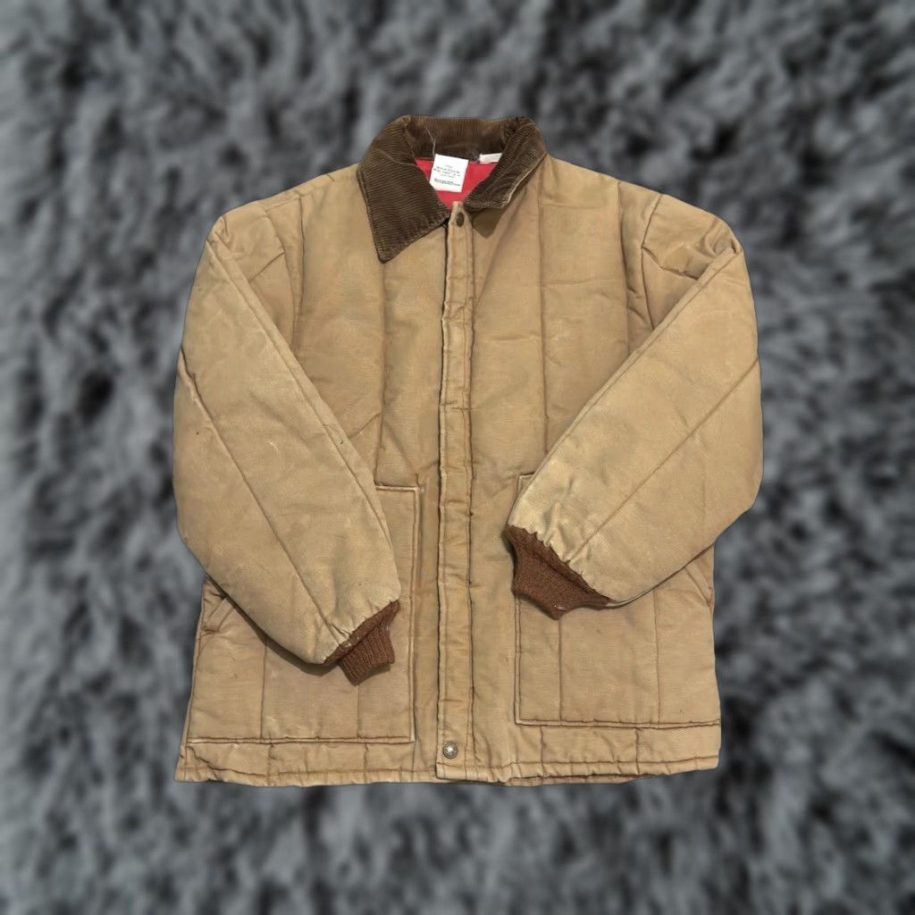 Walls VINTAGE Walls Blizzard-Pruf Canvas Jacket Mens M Brown Corduroy Collar Mid-Length Jacket/Coat Size US M / EU 48-50 / 2 - 1 Thumbnail