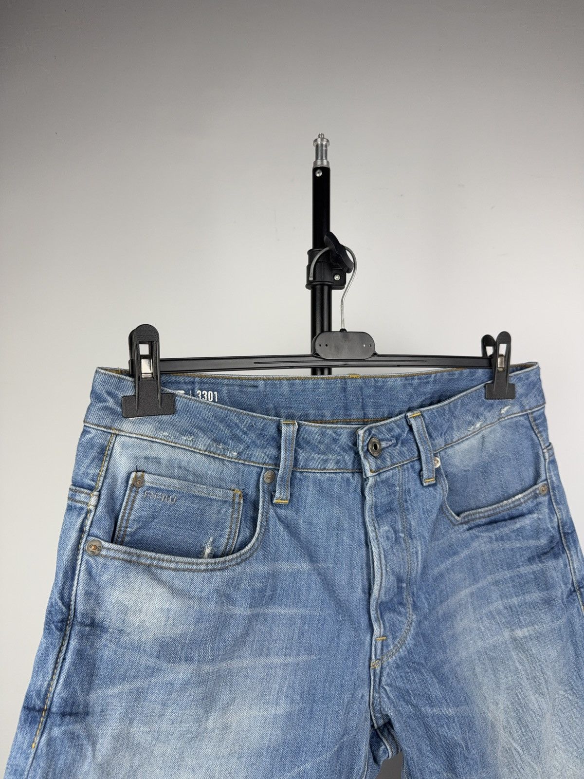 G-Star Y2K 00s Retro G-Star RAW 3301 Denim Shorts Light Blue 32 Size US 32 / EU 48 - 4 Thumbnail