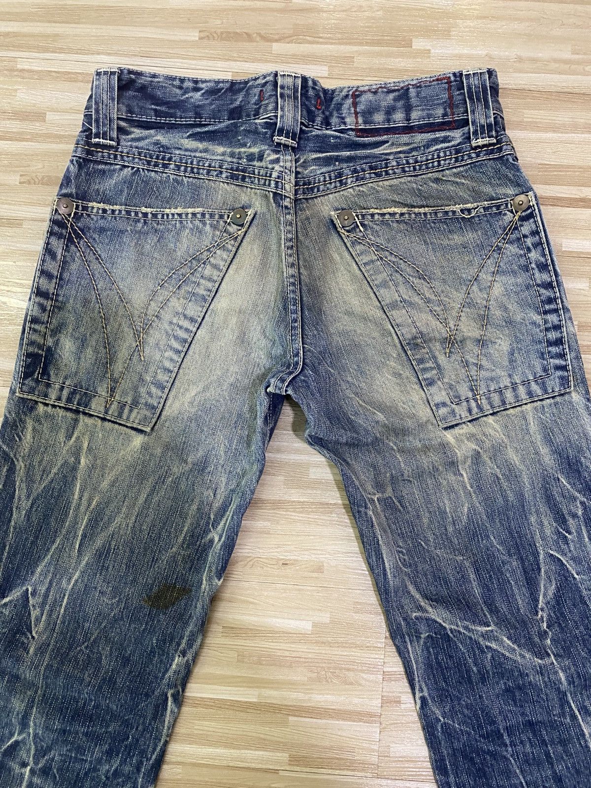 Japanese Brand 💥INSANE DISTRESSED BLUE WAY JEANS💥 Size US 29 - 17 Thumbnail