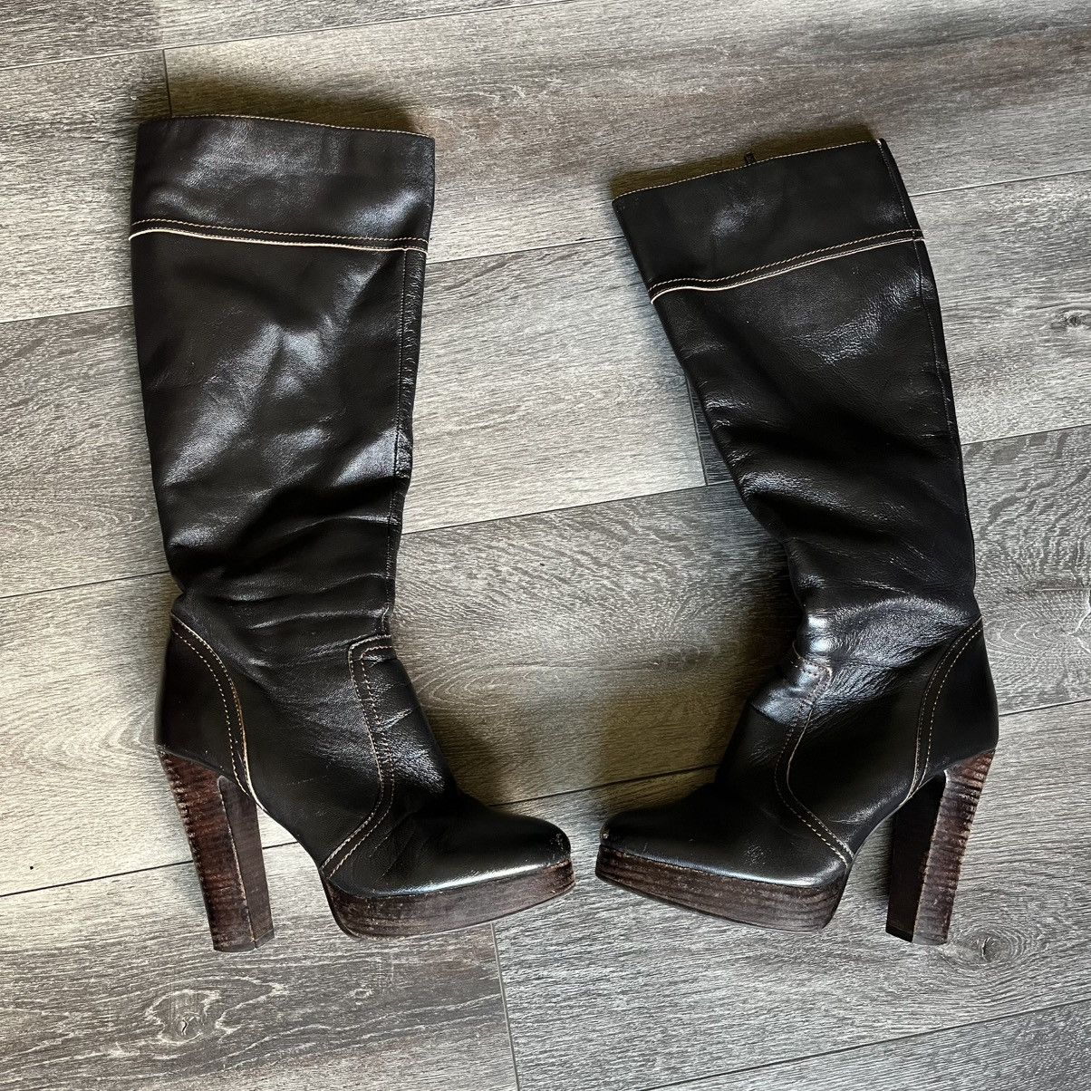 Victoria's Secret Vintage Y2K Victoria Secret Colin Stuart Leather Boots Heels Size US 7 / IT 37 - 2 Thumbnail