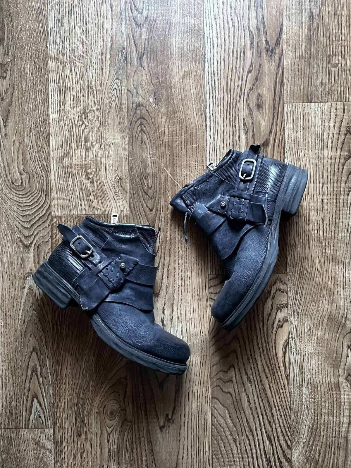A.S.98 Blue Avant-Garde Leather Ankle Boots AS98 Style Size US 8 / IT 38 - 1 Thumbnail