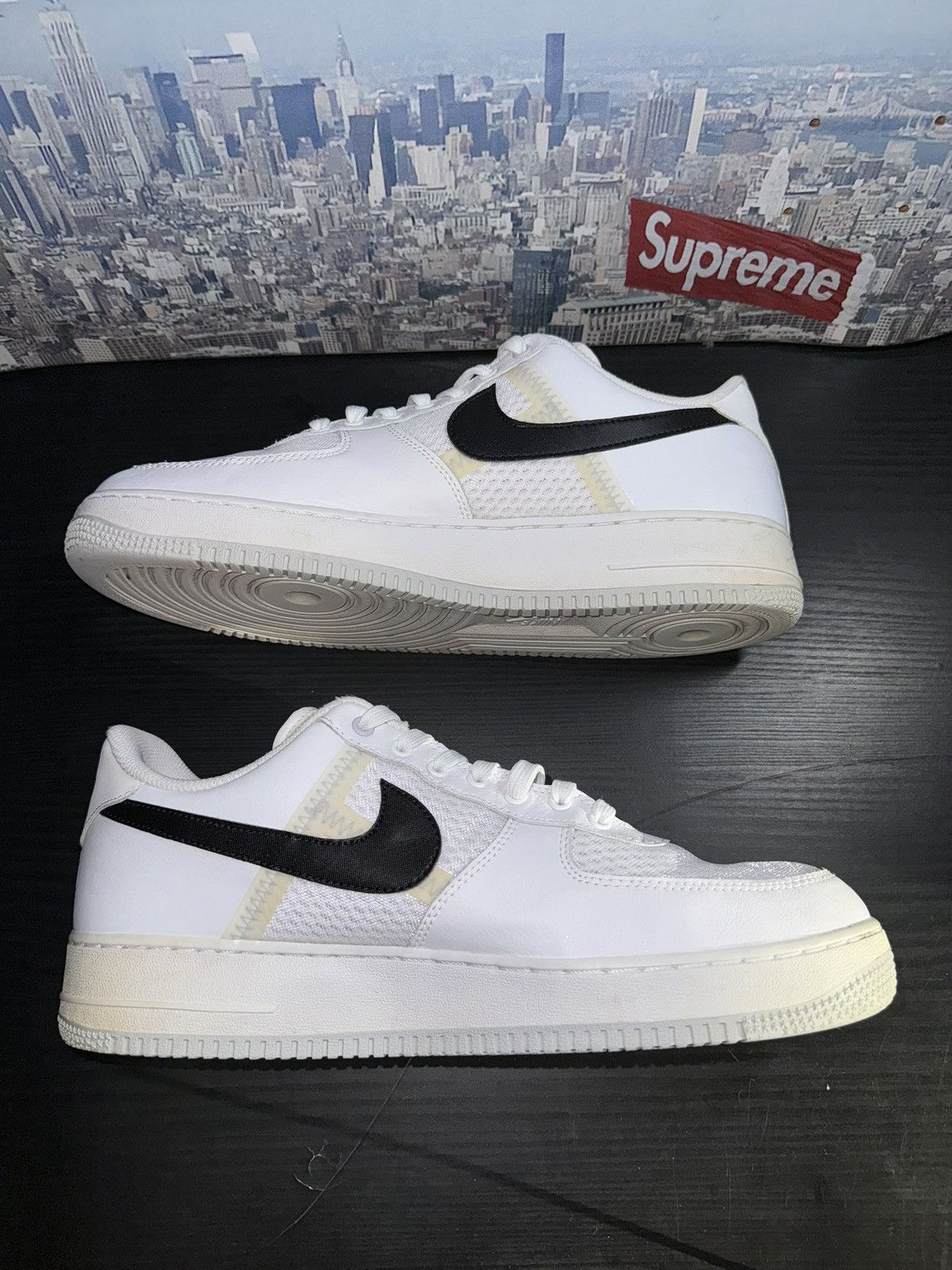Nike Nike Air Force 1 Low Transparent White Black Pure Platinum Size US 12 / EU 45 - 2 Thumbnail