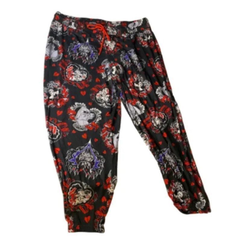 Disney Disney Villains Jogger Pants Red Black Heart Tattoo Print 2X Size 40" / US 18 - 2 Thumbnail