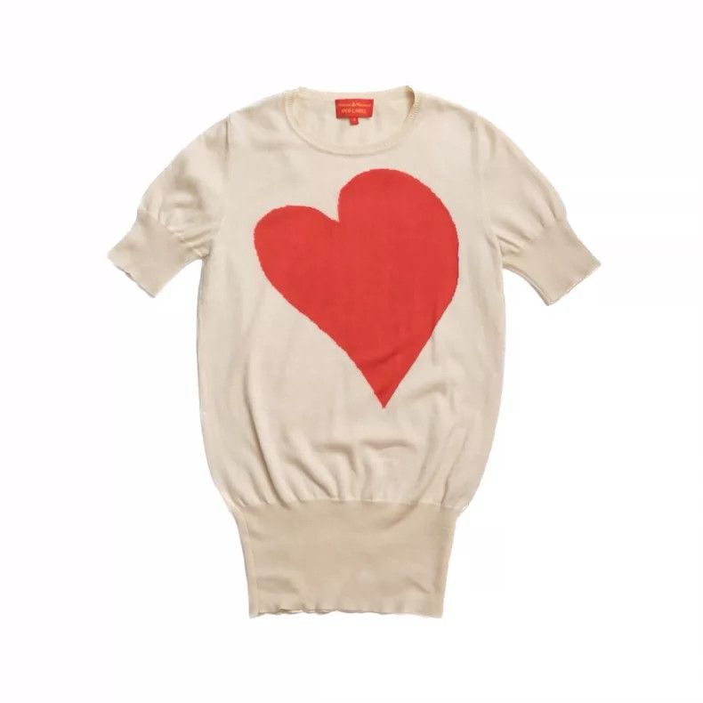 Vivienne Westwood Vivienne Westwood Lovely red heart knit sweater Size S / US 4 / IT 40 - 1 Thumbnail