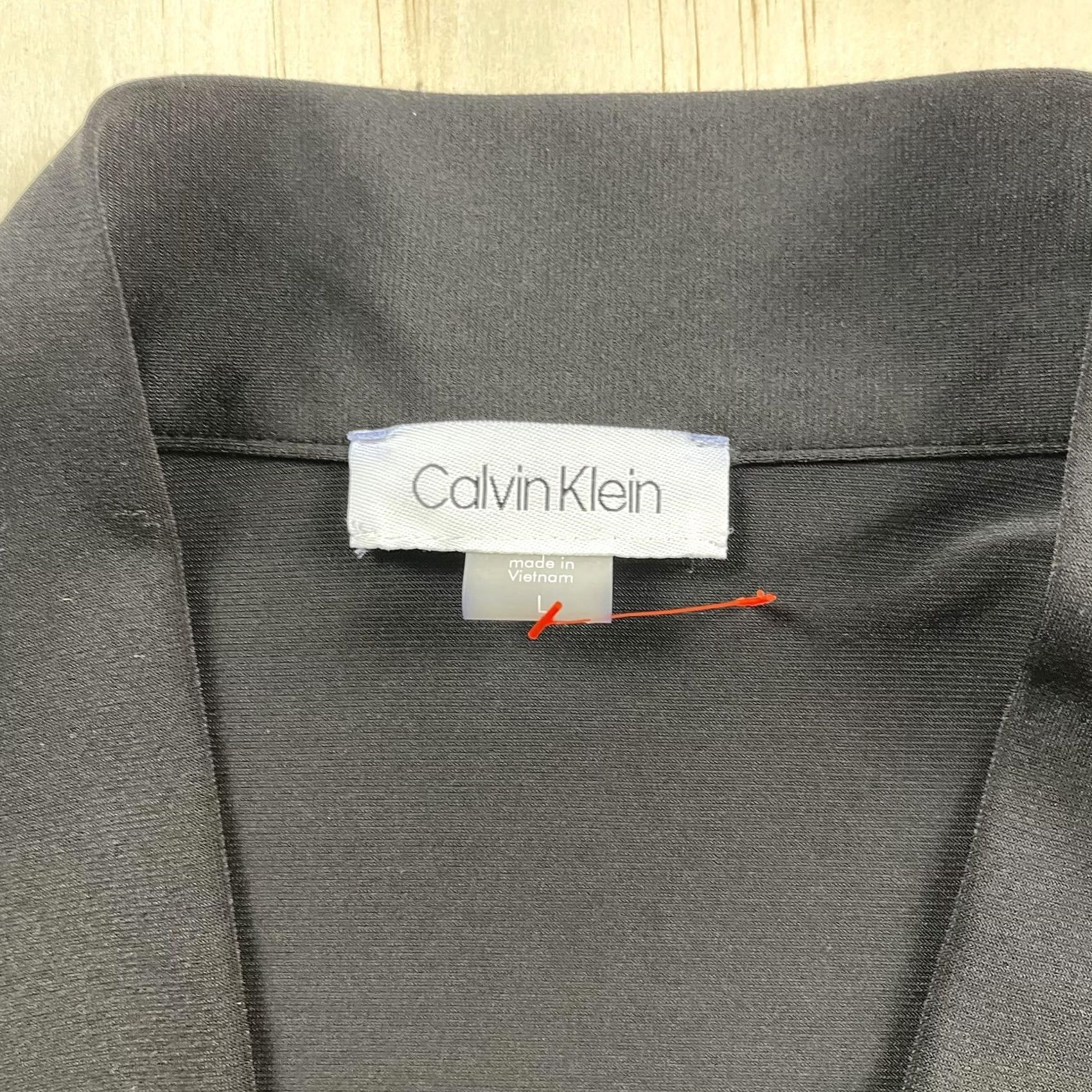 Calvin Klein Calvin Klein Blazer Jacket Womens Large Black Open Front Lightweight Knit Size L / US 10 / IT 46 - 2 Thumbnail
