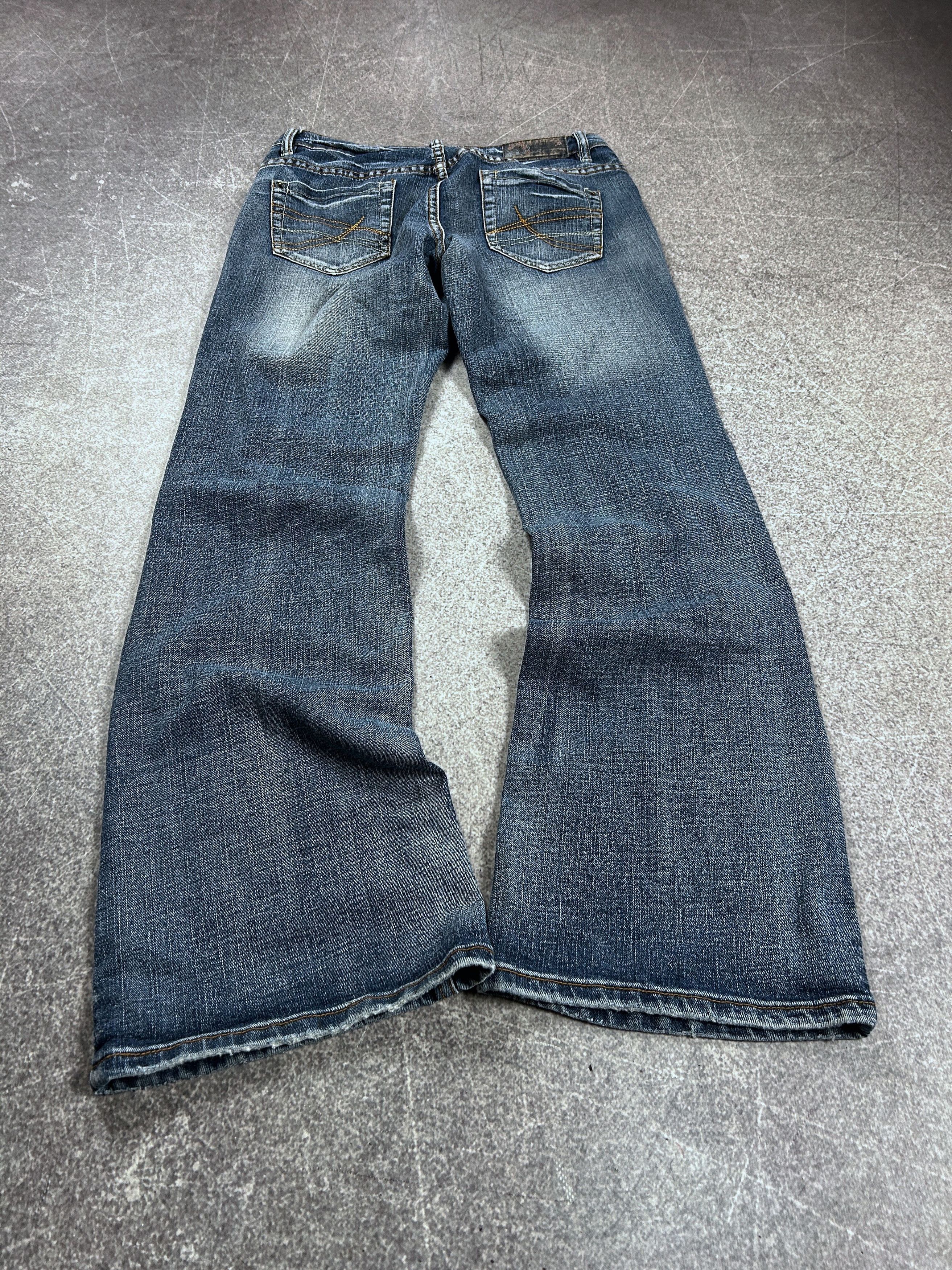 Japanese Brand Baggy Flare Jeans Faded Wash Wide Leg Grunge Y2K Archive Size US 30 / EU 46 - 2 Thumbnail