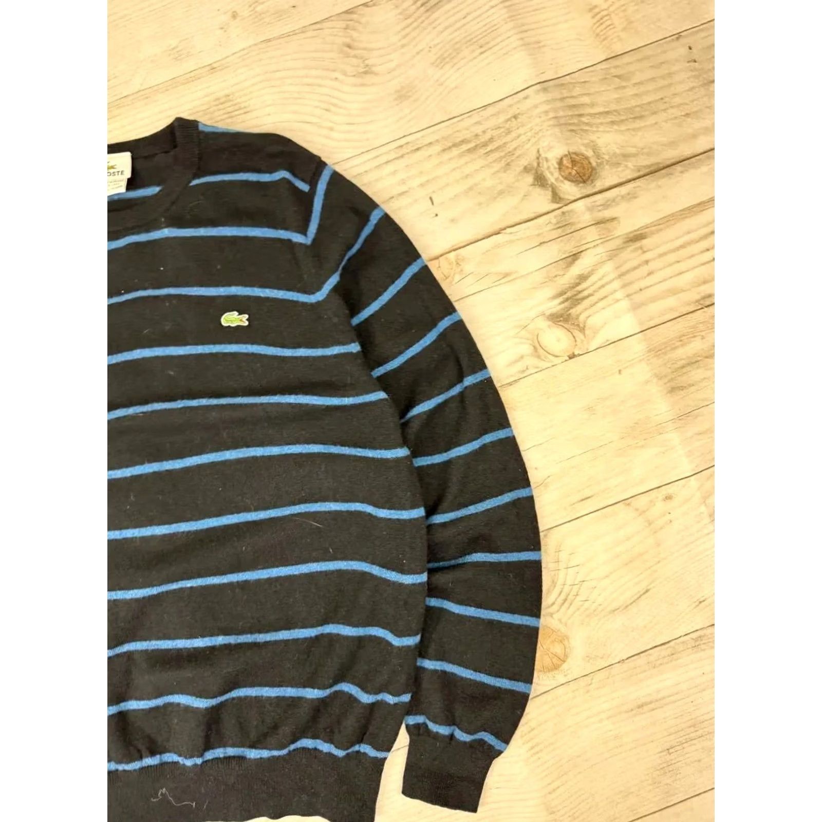 Lacoste VINTAGE Lacoste Sweater Knit Striped Black Size L Men Size US L / EU 52-54 / 3 - 4 Thumbnail