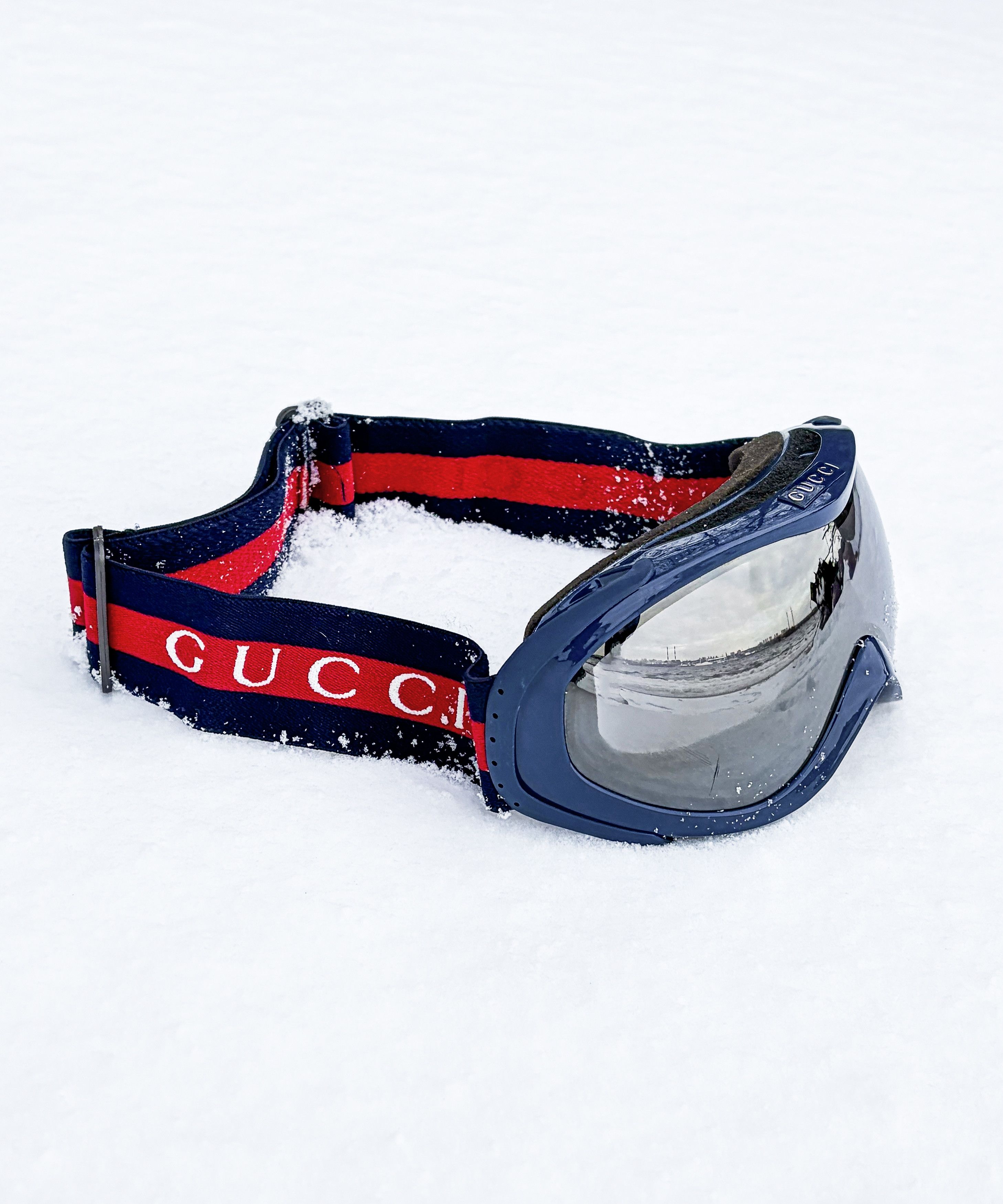 🔥 GUCCI Goggles Ski Mask Blue Logo Winter Snow