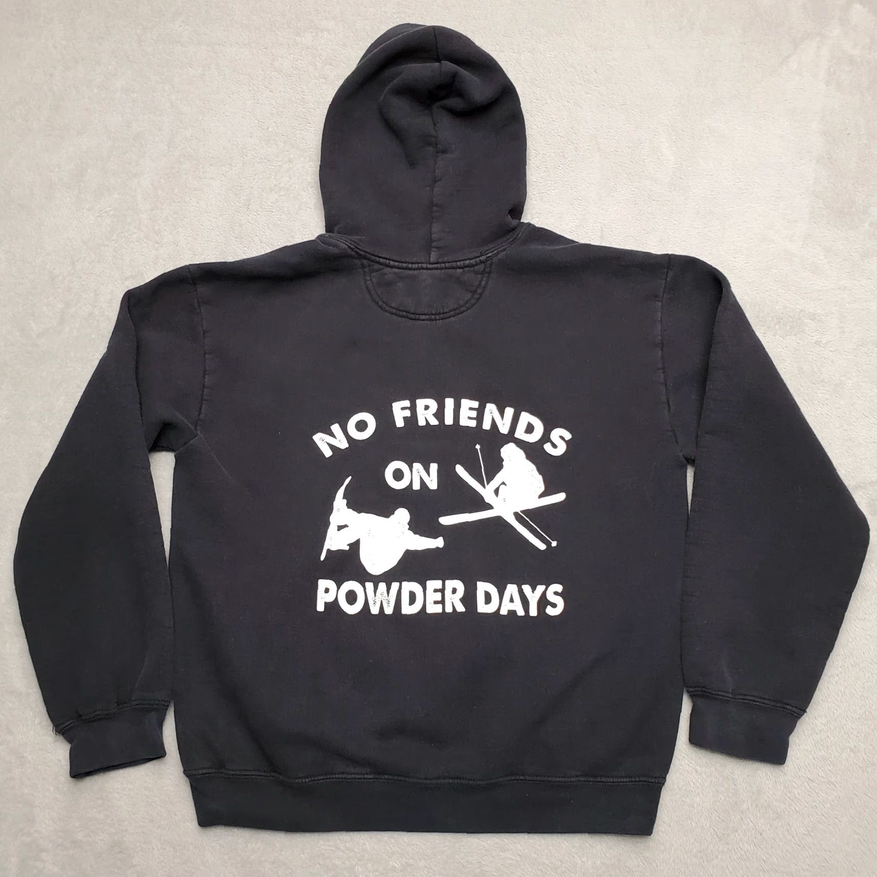Gildan Downhill. ski Hoodie Womens Small Black Hooded Sweatshirt Full Zip Casual Powder Sweatshirt Size M / US 6-8 / IT 42-44 - 5 Thumbnail