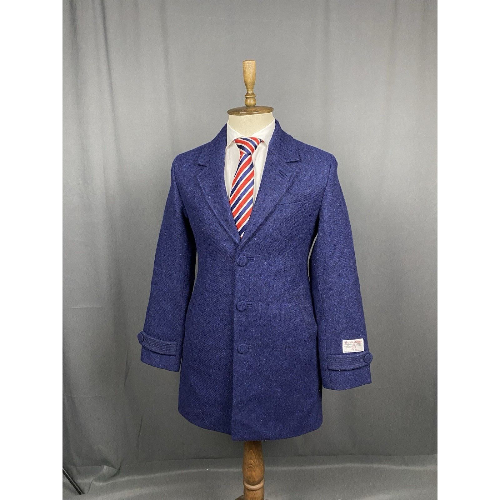 Harris Tweed MINT! Harris Tweed Men's Blue Insulated Wool Coat Size 46 R Size US S / EU 44-46 / 1 - 2 Thumbnail