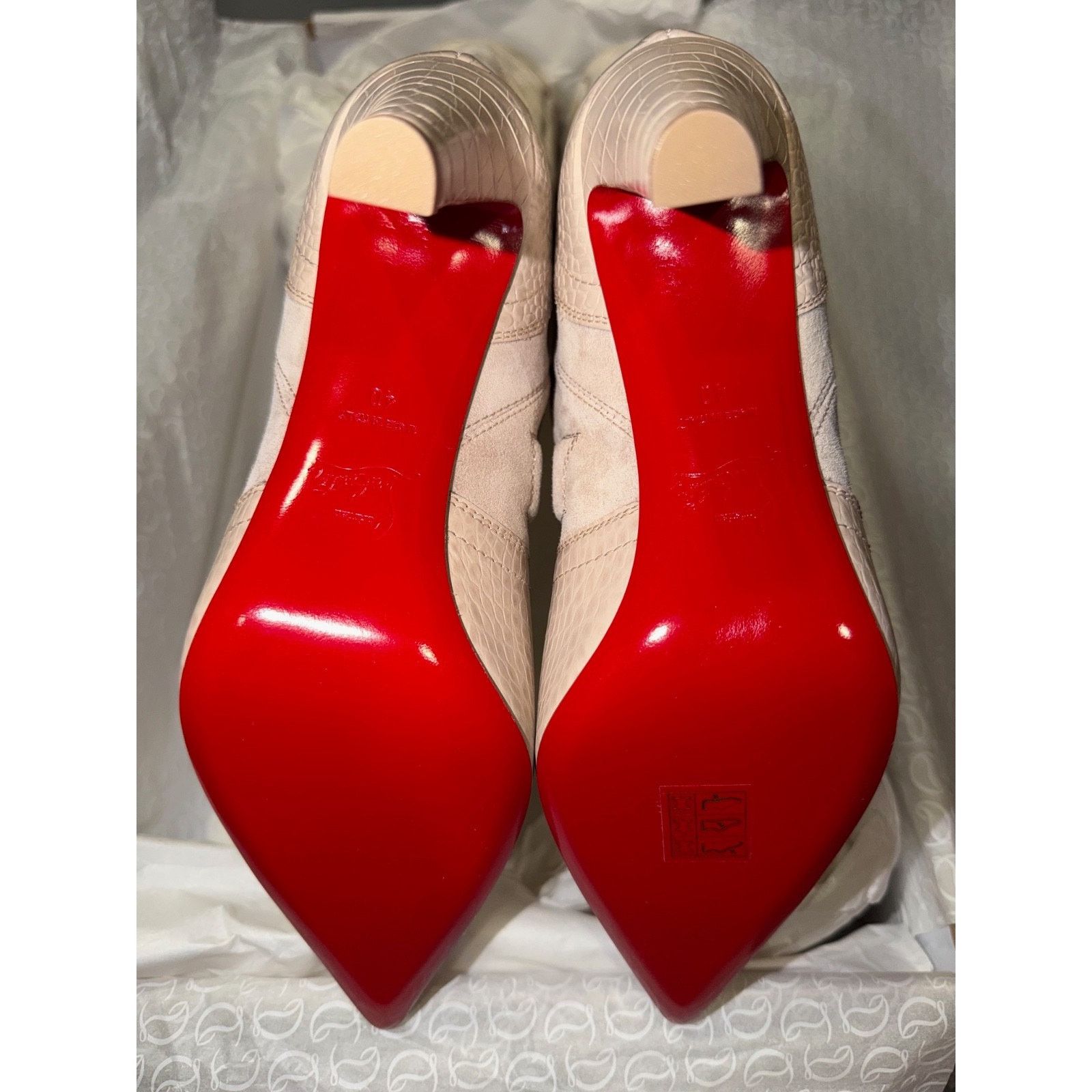 Christian Louboutin Louboutin Santia Botta 85 Pearl Beige Western Heel Boot 40 Size US 10 / IT 40 - 19 Thumbnail