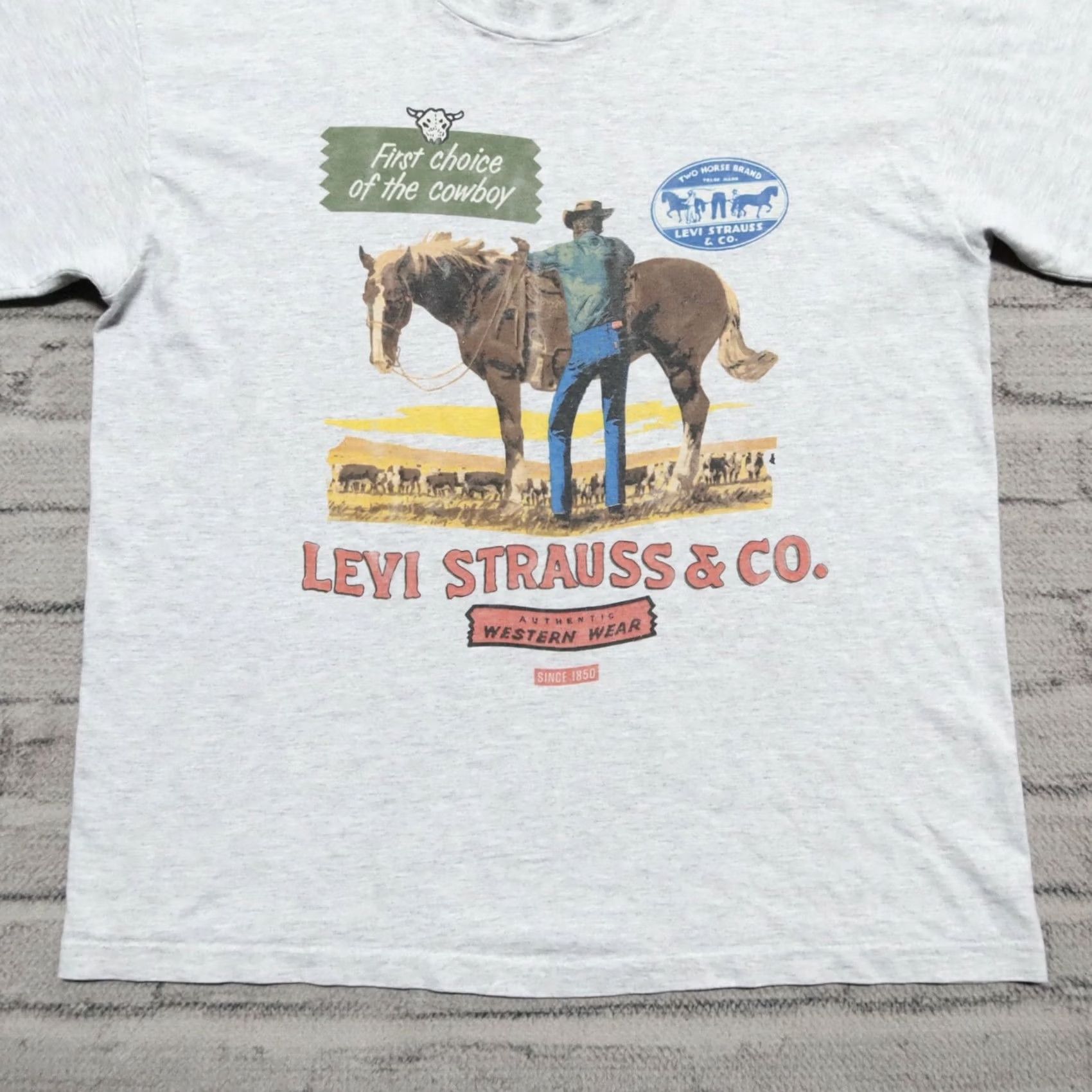 Levi's VINTAGE Levi's Western Shirt Mens Large Heather Grey 90s Big E Advertising Size US L / EU 52-54 / 3 - 4 Thumbnail