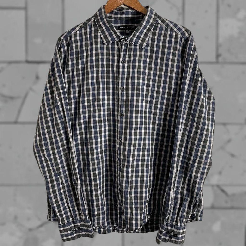 Vintage Robert Barakett Blue Checkered Long Sleeve Button-Up Shirt Adult XXL Blue Checks Mens Size US XXL / EU 58 / 5 - 1 Thumbnail