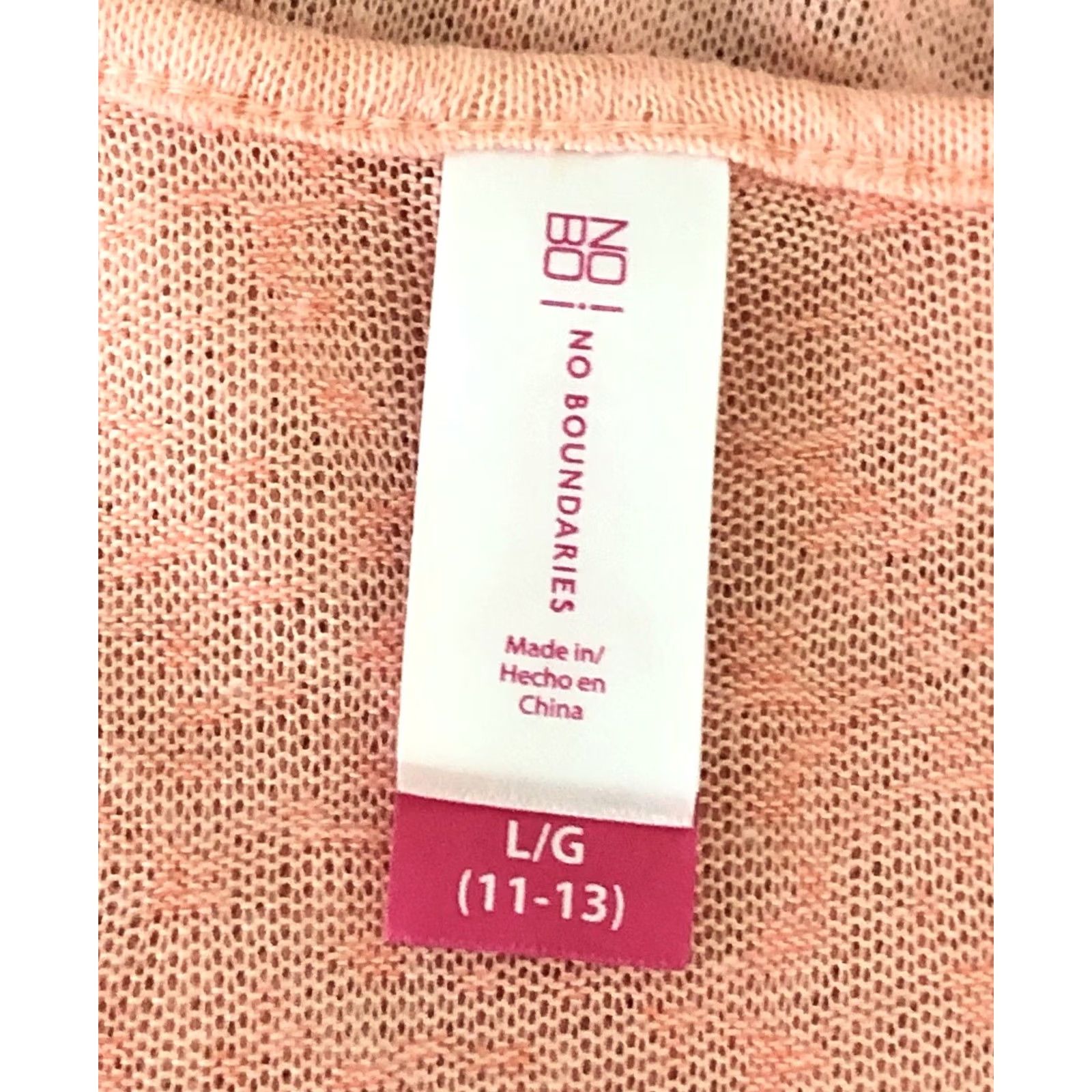 Vintage NoBo Tunic Sweater L Peach Crochet Fringe Hem 3/4 Sleeve Beach Boho Size L / US 10 / IT 46 - 4 Thumbnail