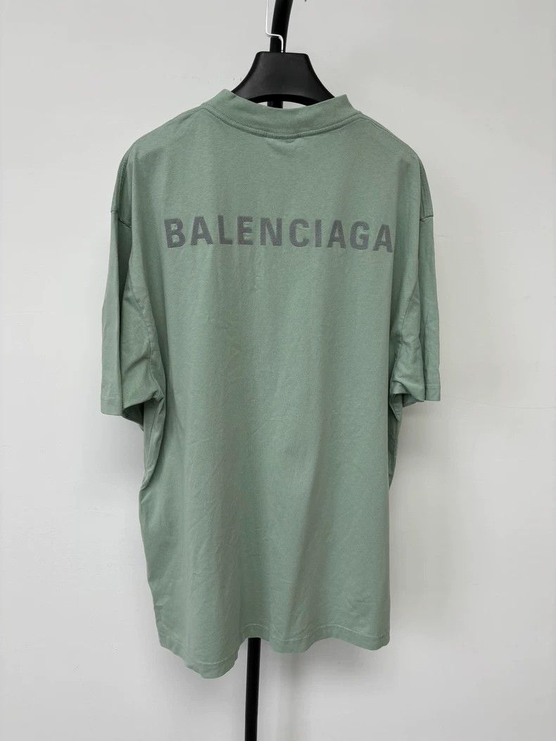 Balenciaga Balenciaga Mint green embroidered logo short sleeve T-shir Size US M / EU 48-50 / 2 - 1 Thumbnail