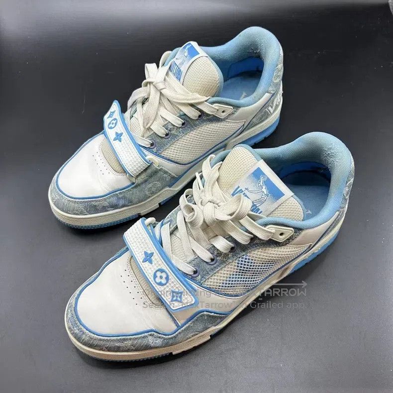Louis Vuitton Louis Vuitton Blue Denim Velcro Sneakers Size US 9.5 / EU 42-43 - 1 Thumbnail