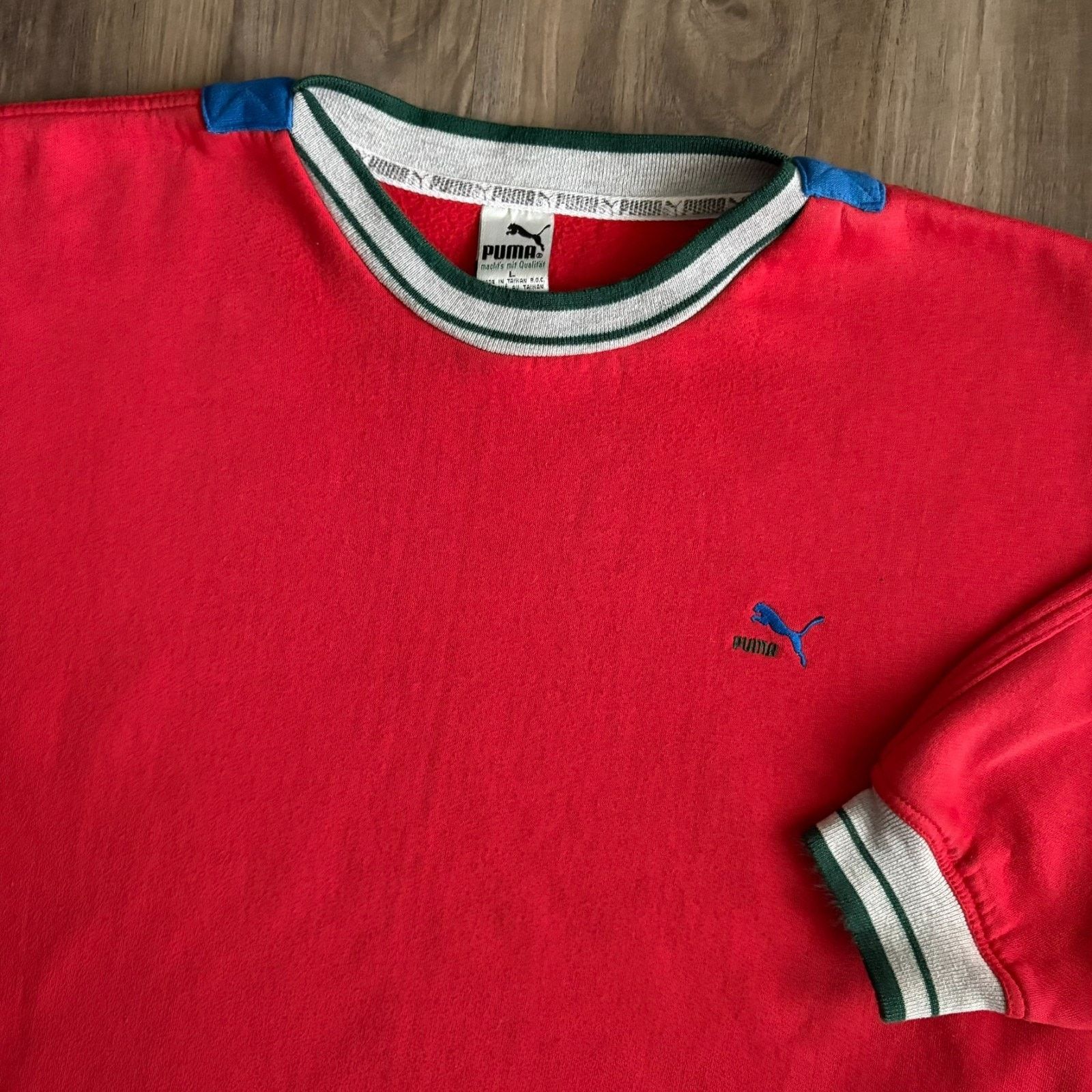 Puma × Vintage Vintage Puma Sweatshirt Men's Size L Boxy 1980s Athletic Red Size US L / EU 52-54 / 3 - 1 Thumbnail