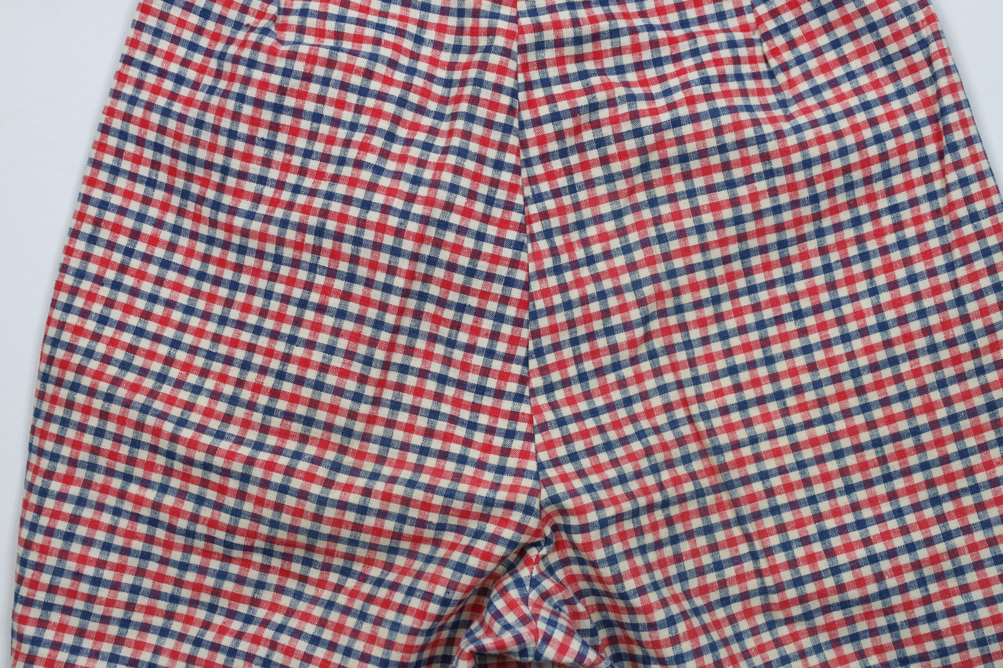 Vintage Vintage 50s 60s Bermuda Chino Shorts Gingham Plaid USA Size 26" / US 2 / IT 38 - 13 Thumbnail
